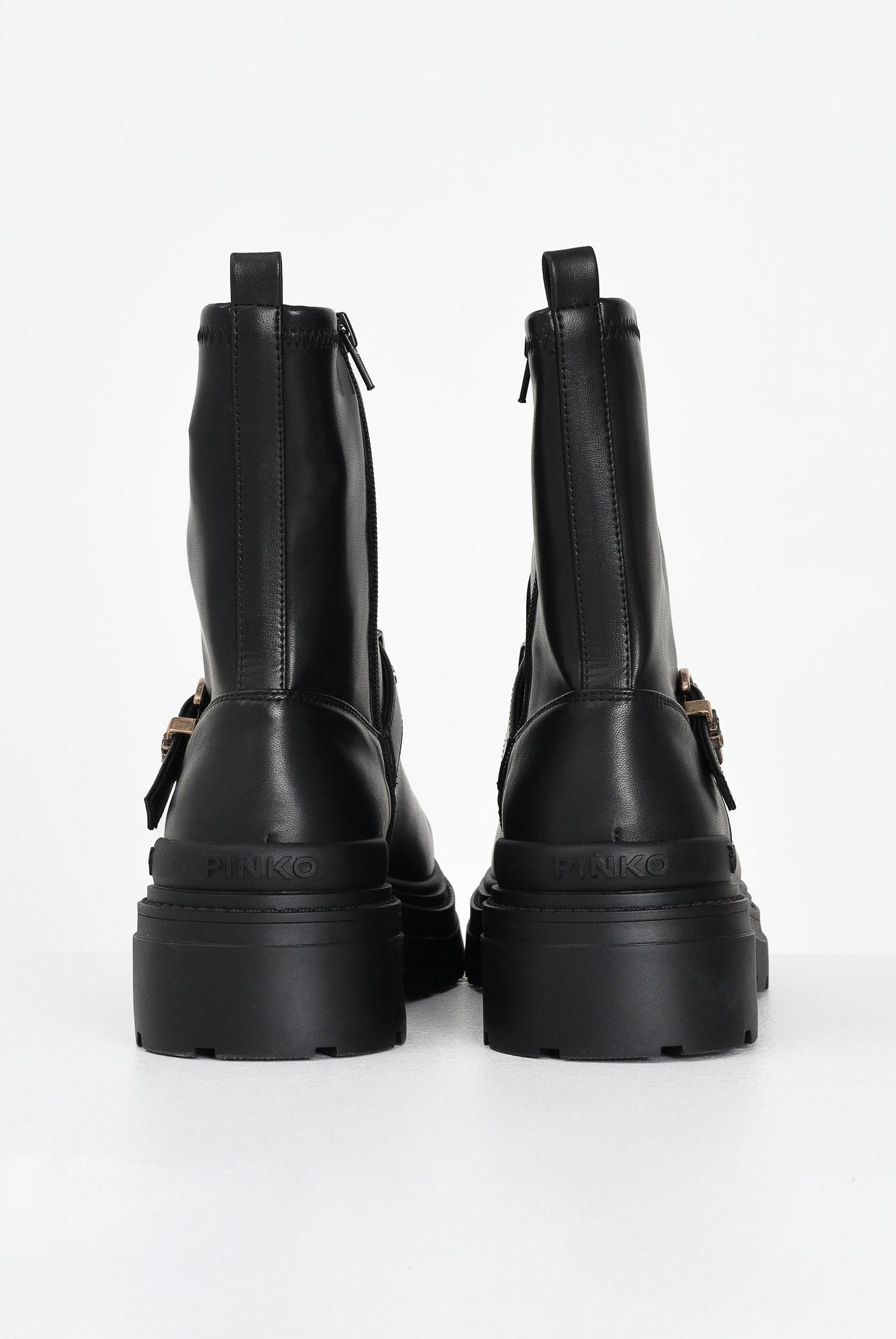PINKO Stivali bassi neri da donna con cinturino decorativo SD0447P061Z99 . PINKO