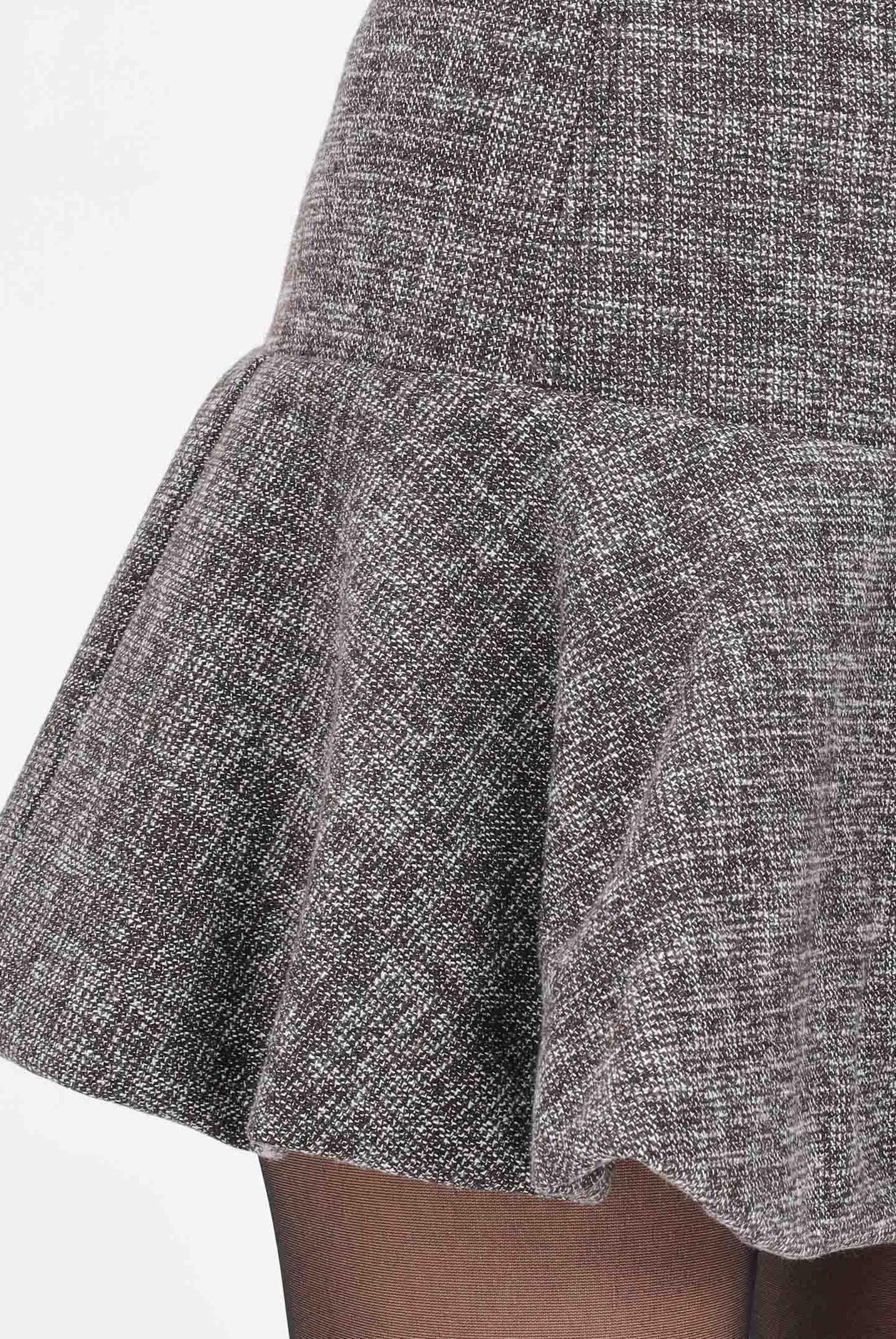 PINKO Gonna corta da donna realizzata in tweed stretch effetto spigato nei toni del marrone 105569A2QX ZM7 PINKO