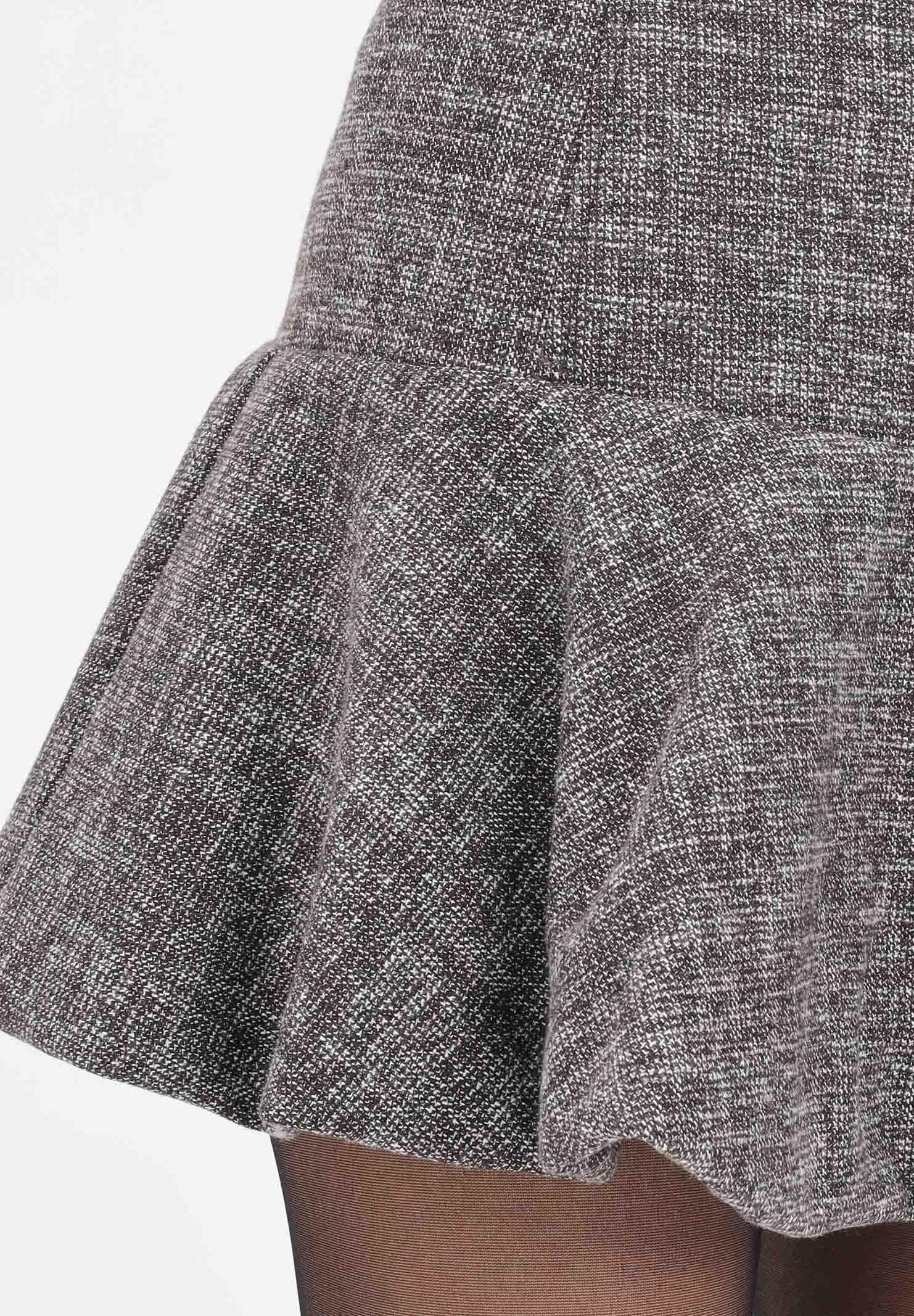 PINKO Gonna corta da donna realizzata in tweed stretch effetto spigato nei toni del marrone 105569A2QX ZM7 PINKO