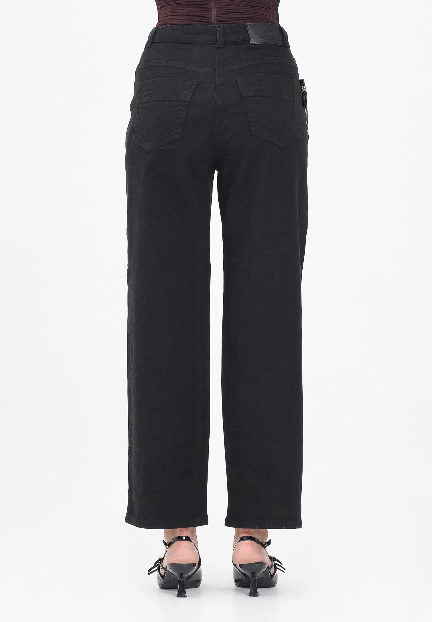 ELISABETTA FRANCHI Jeans in denim nero da donna con costruzione boyfriend PJ04D56E2 110 ELISABETTA FRANCHI