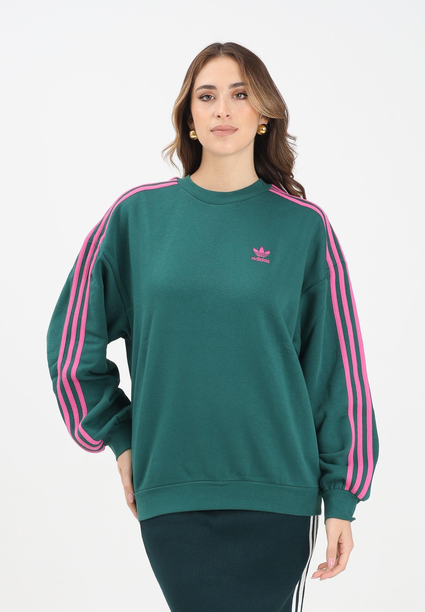 ADIDAS ORIGINALS Felpa girocollo Adicolor Oversized Crew verde da donna KA0468 ADIDAS ORIGINALS