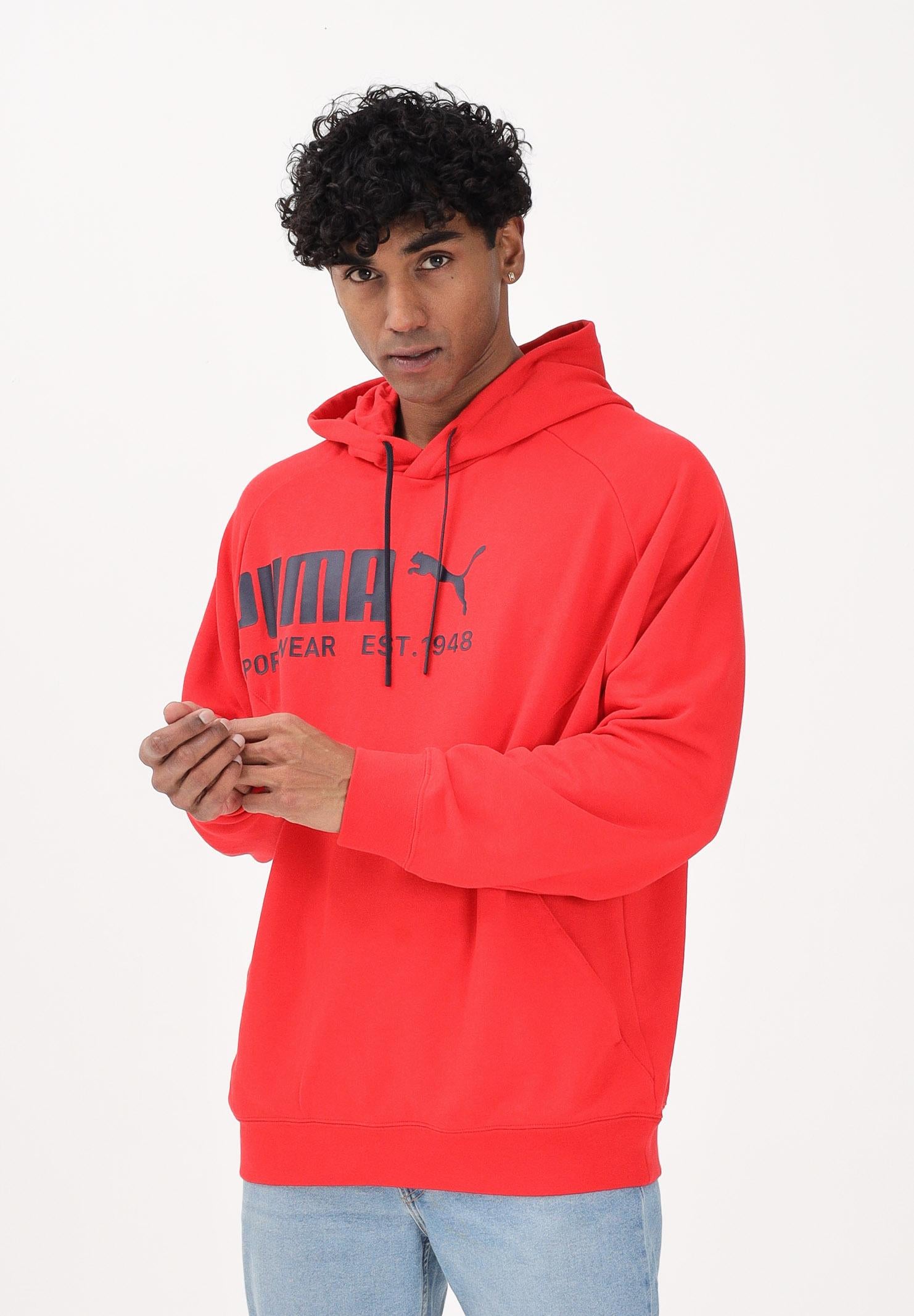 PUMA Felpa con cappuccio PUMA Sport rossa da uomo 692170 11 PUMA