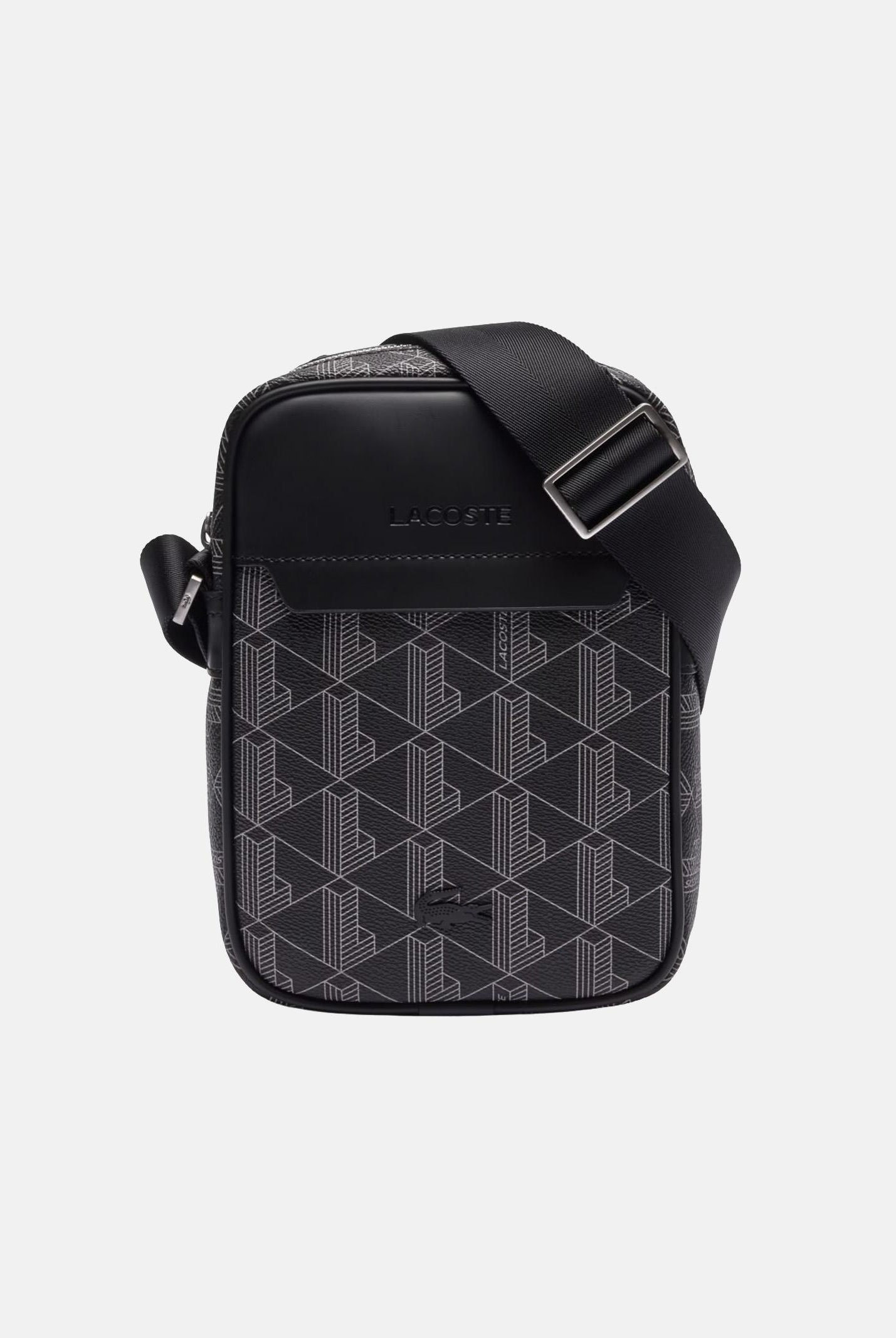 LACOSTE Borsello nero da uomo con stampa monogramma The Blend NH4410 H45 LACOSTE