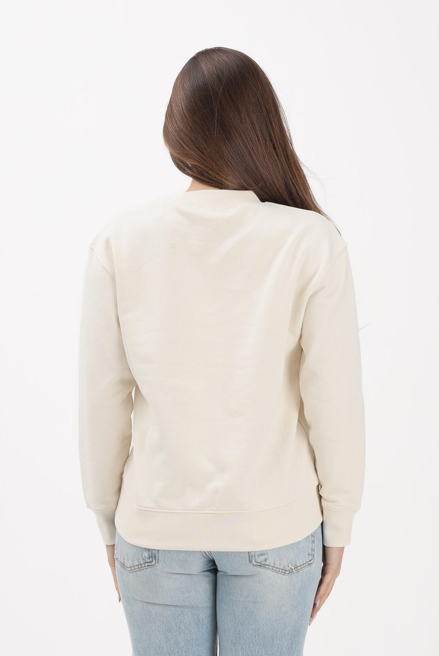 PALM ANGELS Felpa girocollo panna per donna, ragazzi e bambini con stampa PBBA012S26FLE002 002 PALM ANGELS