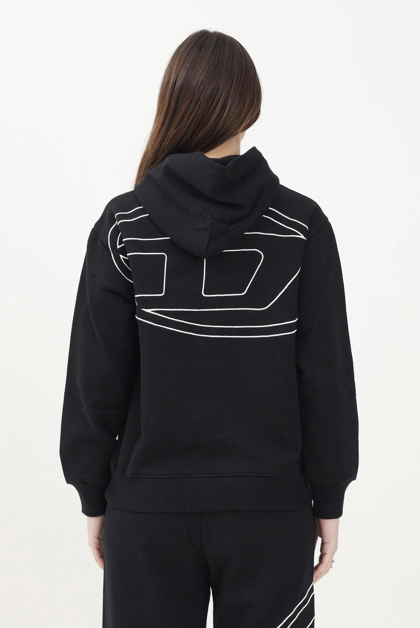 DIESEL Felpa con cappuccio Smacshoodmegovald nera per donna, ragazzi e bambini J022750GYCJ K900 DIESEL