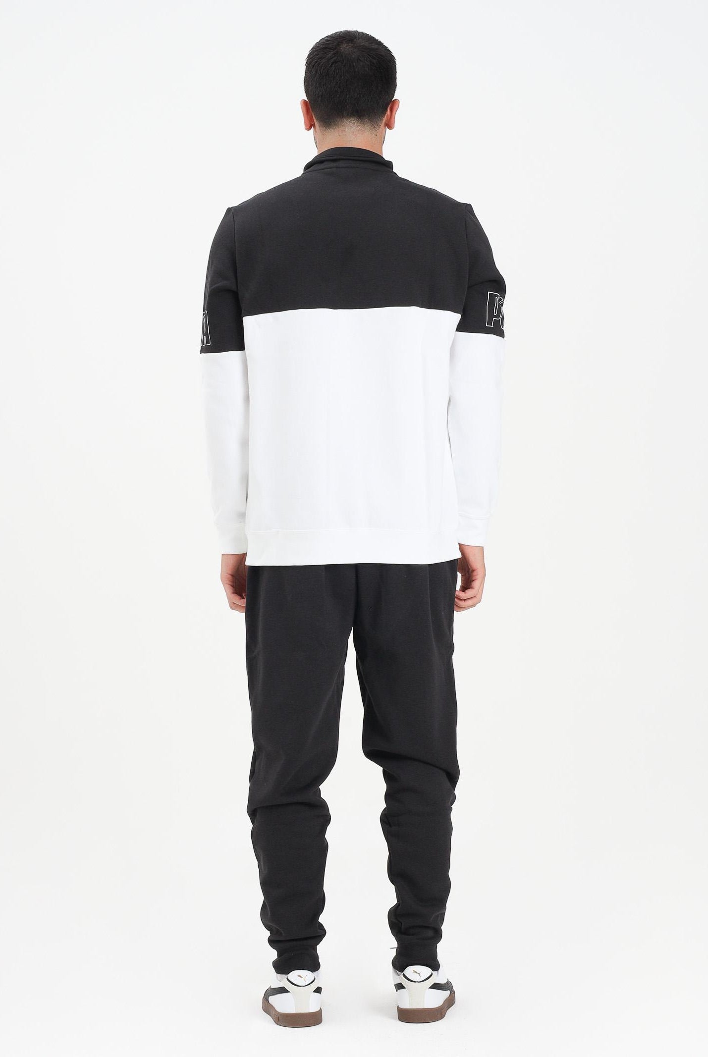 PUMA Tuta ESS COLORBLOCK bianca e nera da uomo 691994 02 PUMA