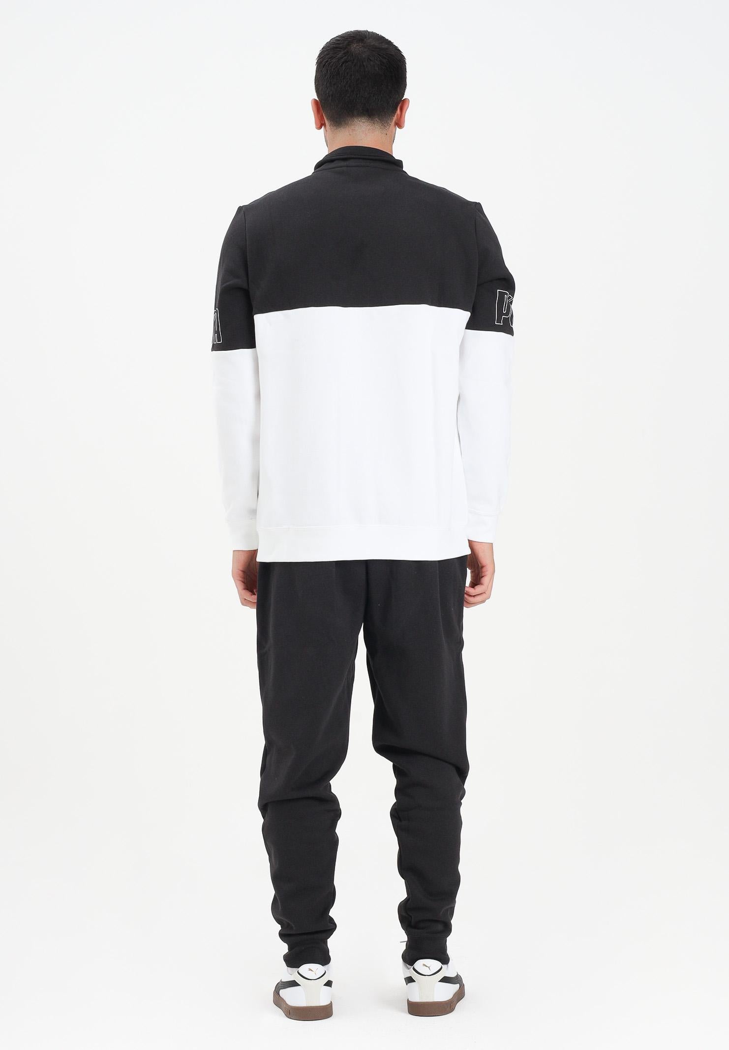 PUMA Tuta ESS COLORBLOCK bianca e nera da uomo 691994 02 PUMA