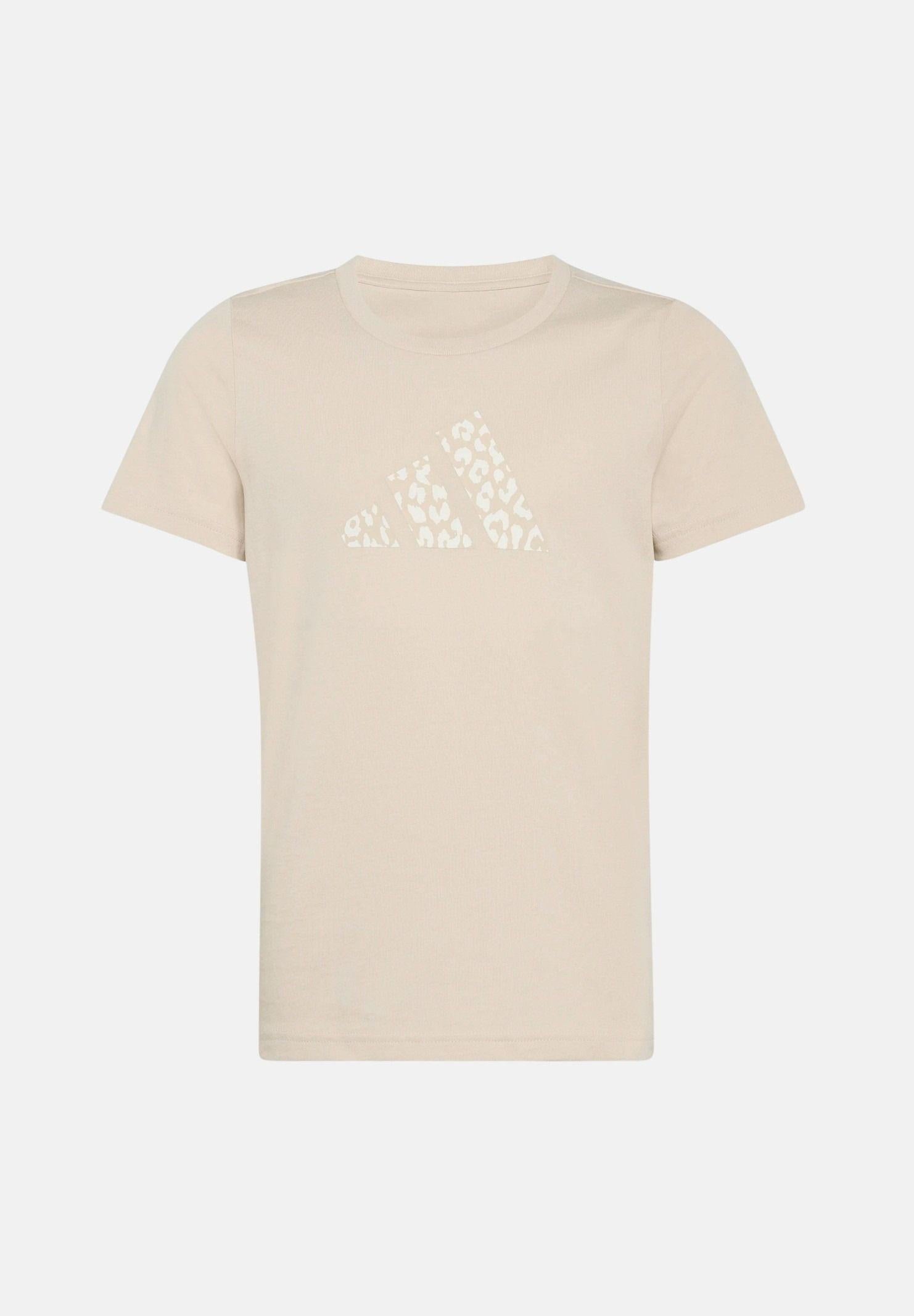 ADIDAS PERFORMANCE T-shirt a manica corta ANIMAL PRINT beige da bambina KG0103 . ADIDAS PERFORMANCE