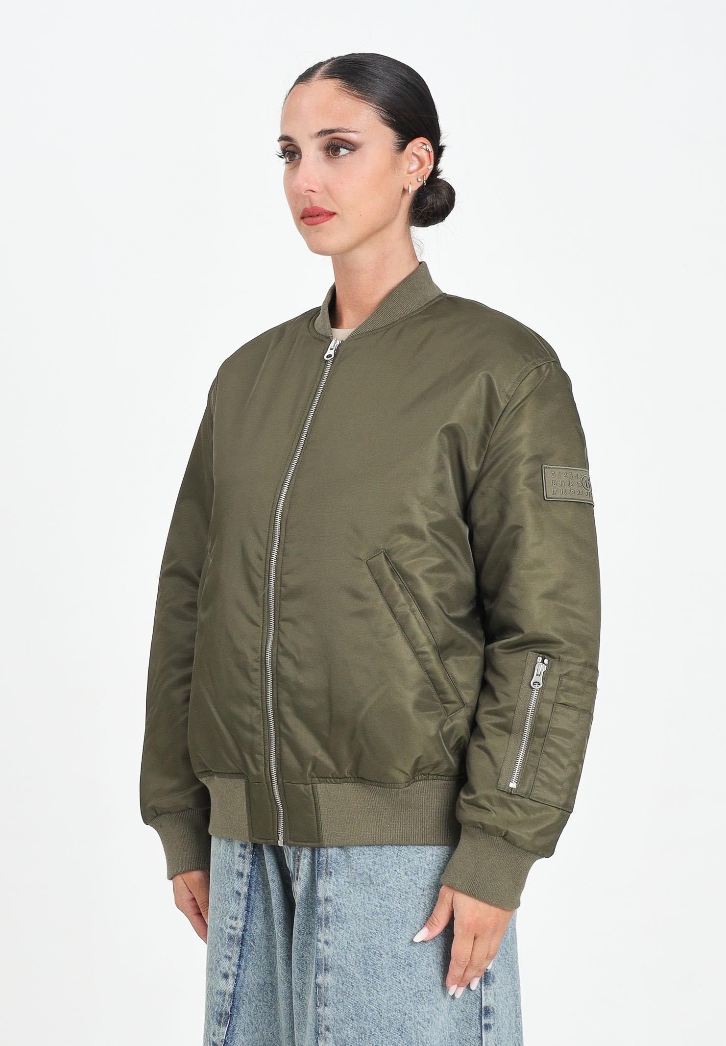 MAISON MARGIELA Bomber verde per donna, ragazzi e bambini con Patch Numeric M60832MM03B M6514 MAISON MARGIELA