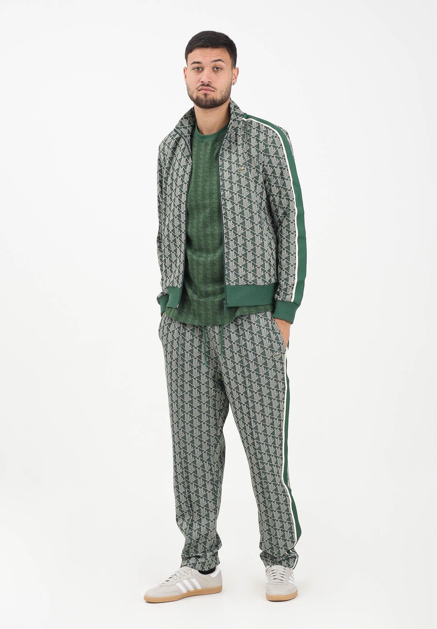 LACOSTE Pantalone sportivo verde da uomo con monogramma Paris XH1440 D1R LACOSTE