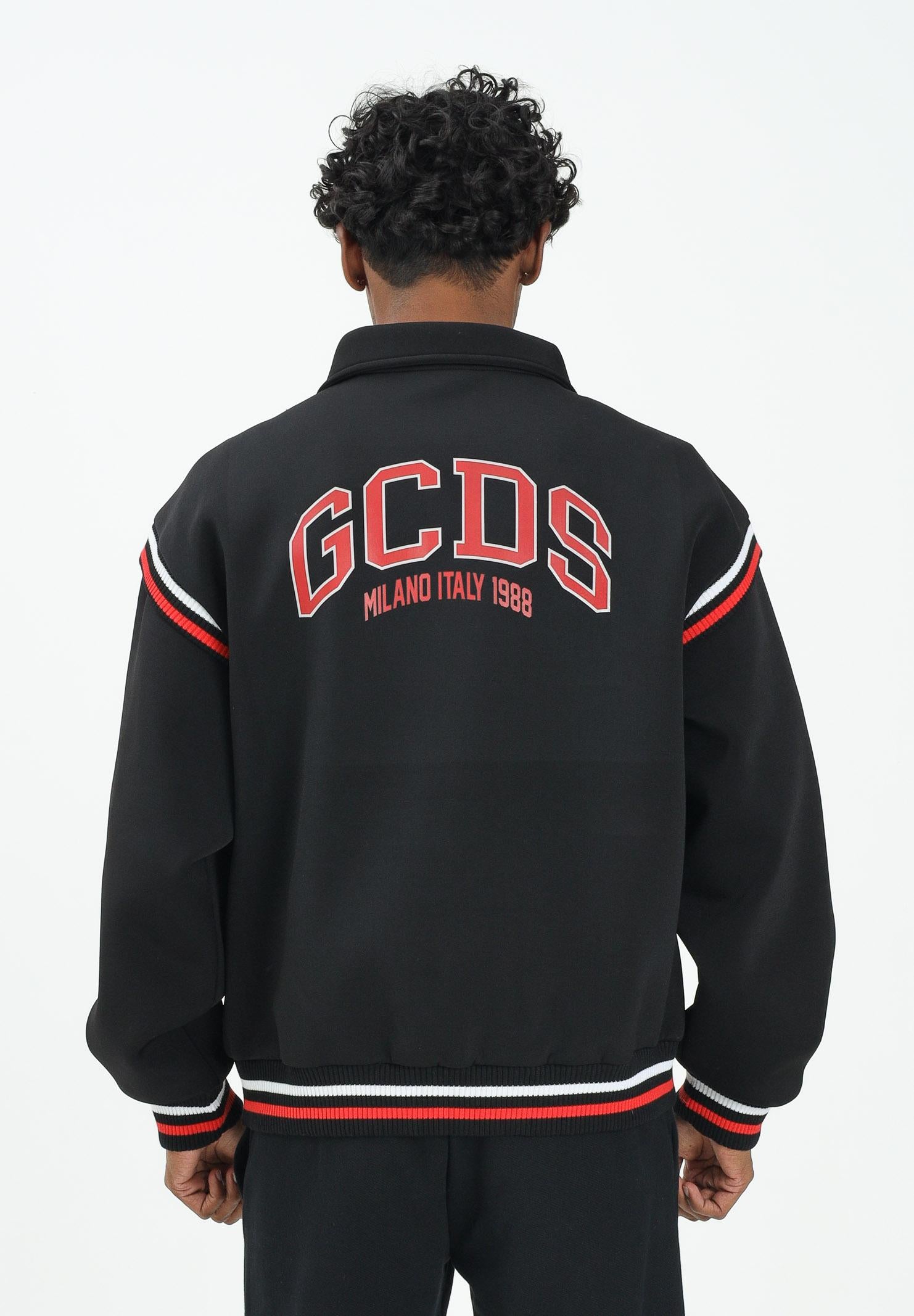 GCDS Bomber nero per uomo e donna con logo sul retro B2EM0901MA0 99 GCDS