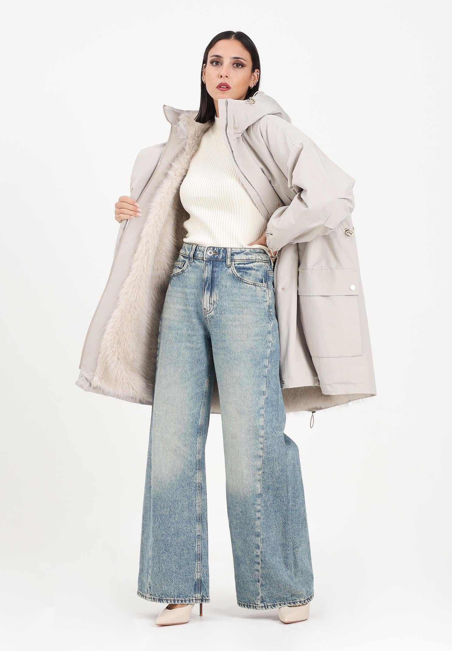 MAX MARA Parka beige da donna con eco pelliccia interna 2526026012600 001 MAX MARA