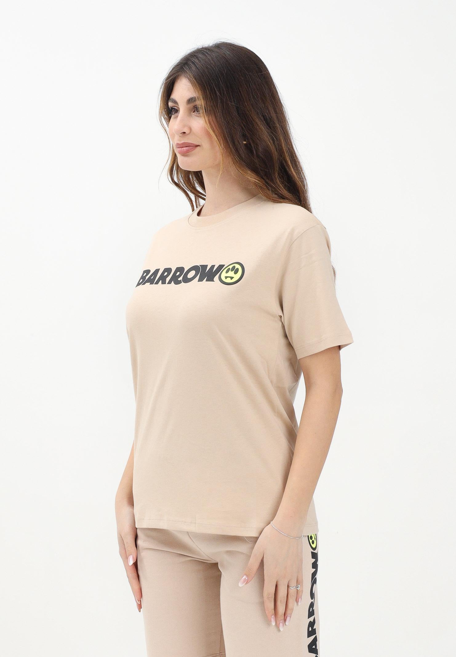 BARROW T-shirt a manica corta beige per donna, ragazzi e bambini con stampa logo S5BKJUTH082 092 BARROW