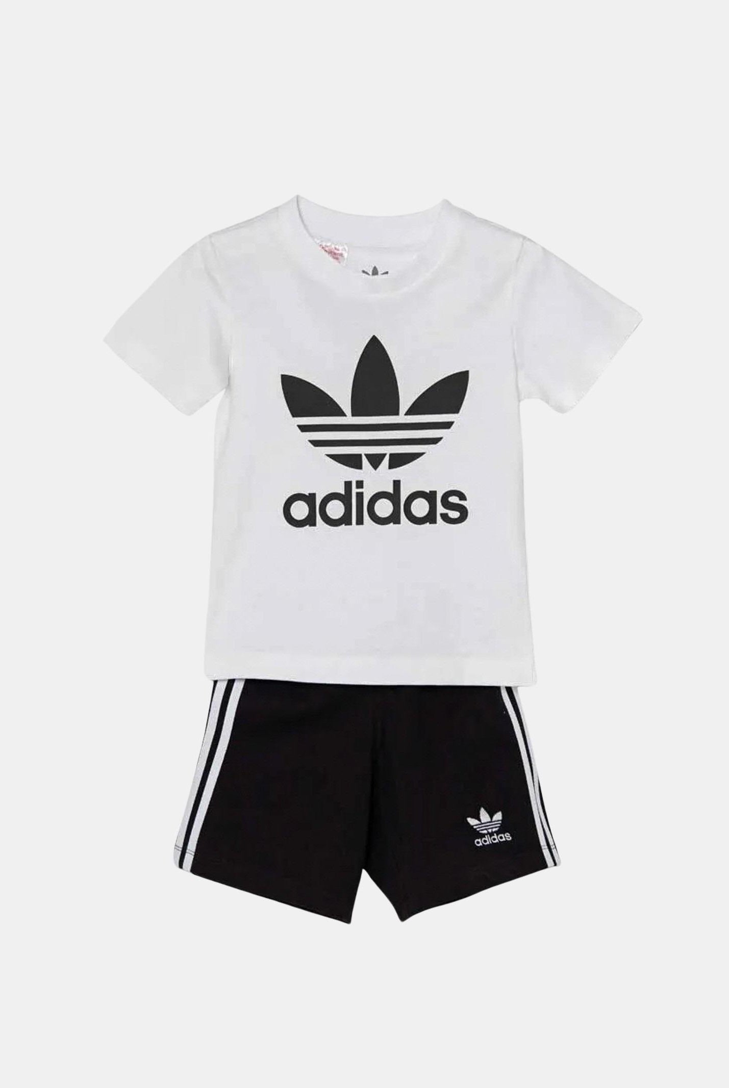 ADIDAS ORIGINALS Completino bianco e nero da neonato con stampa logo JE0521 ADIDAS ORIGINALS