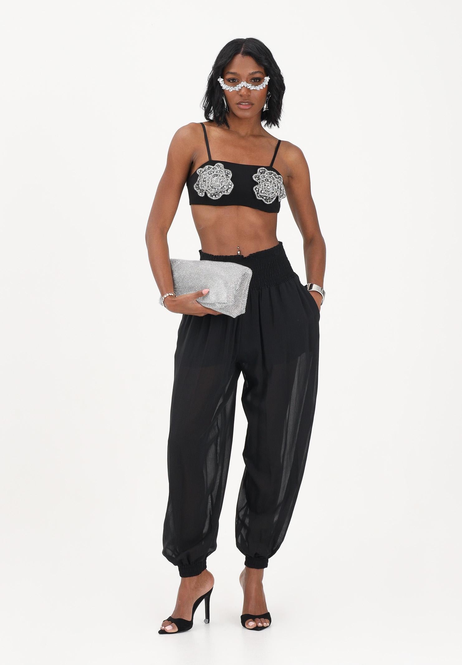 PINKO Pantalone nero da donna ampio e fluido 106845A3B2 Z99 PINKO