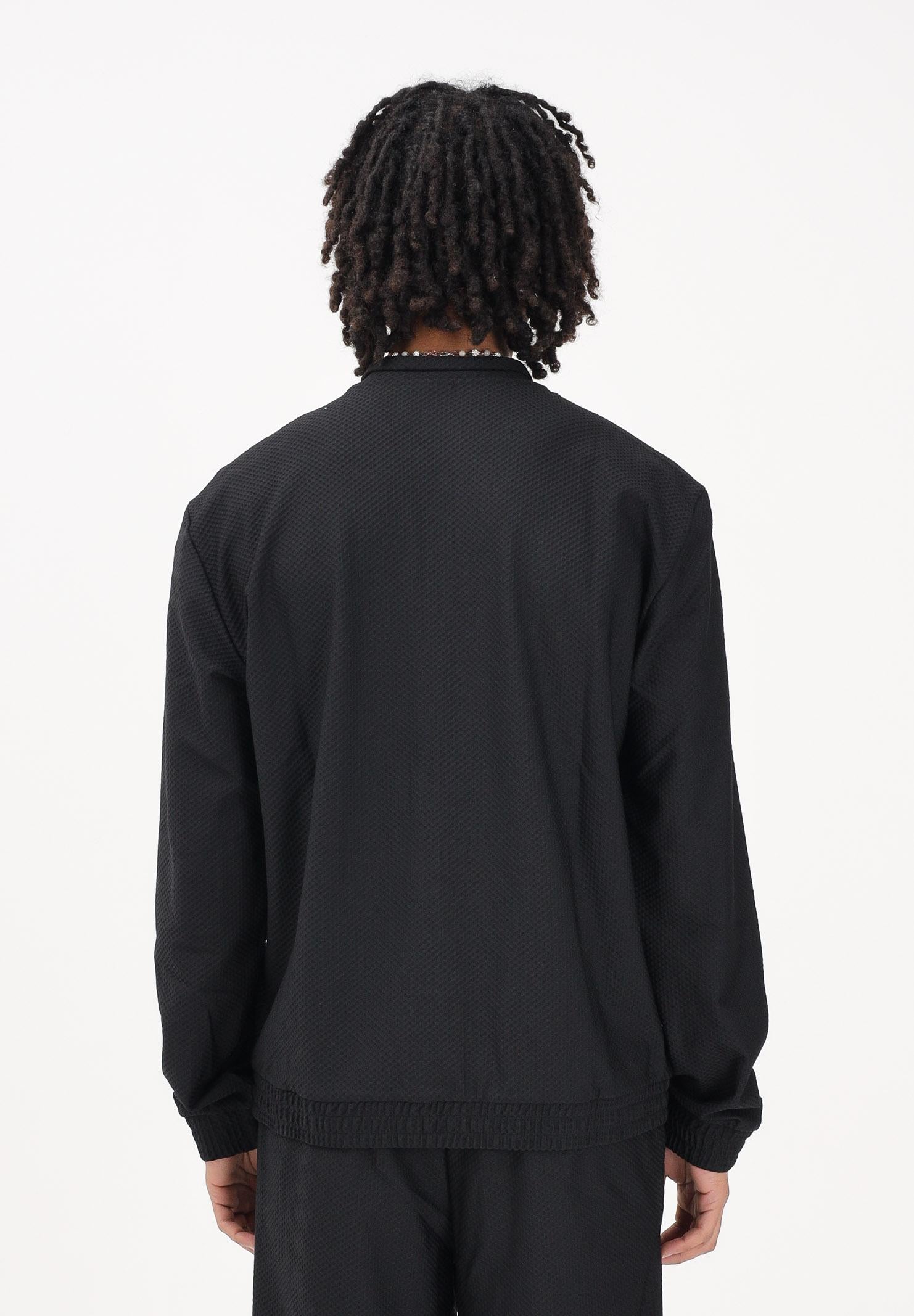EA7 Felpa con zip nera da uomo con lavorazione micro-texture 7M001338AF21099 UC001 EA7