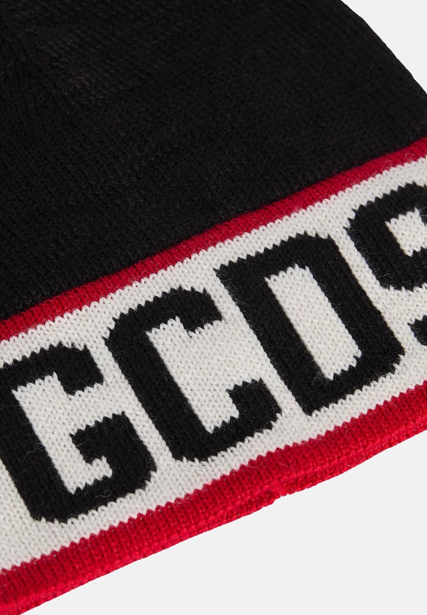 GCDS Berretto di lana nero per uomo e donna con logo GCDS B2CU5801K19 99 GCDS