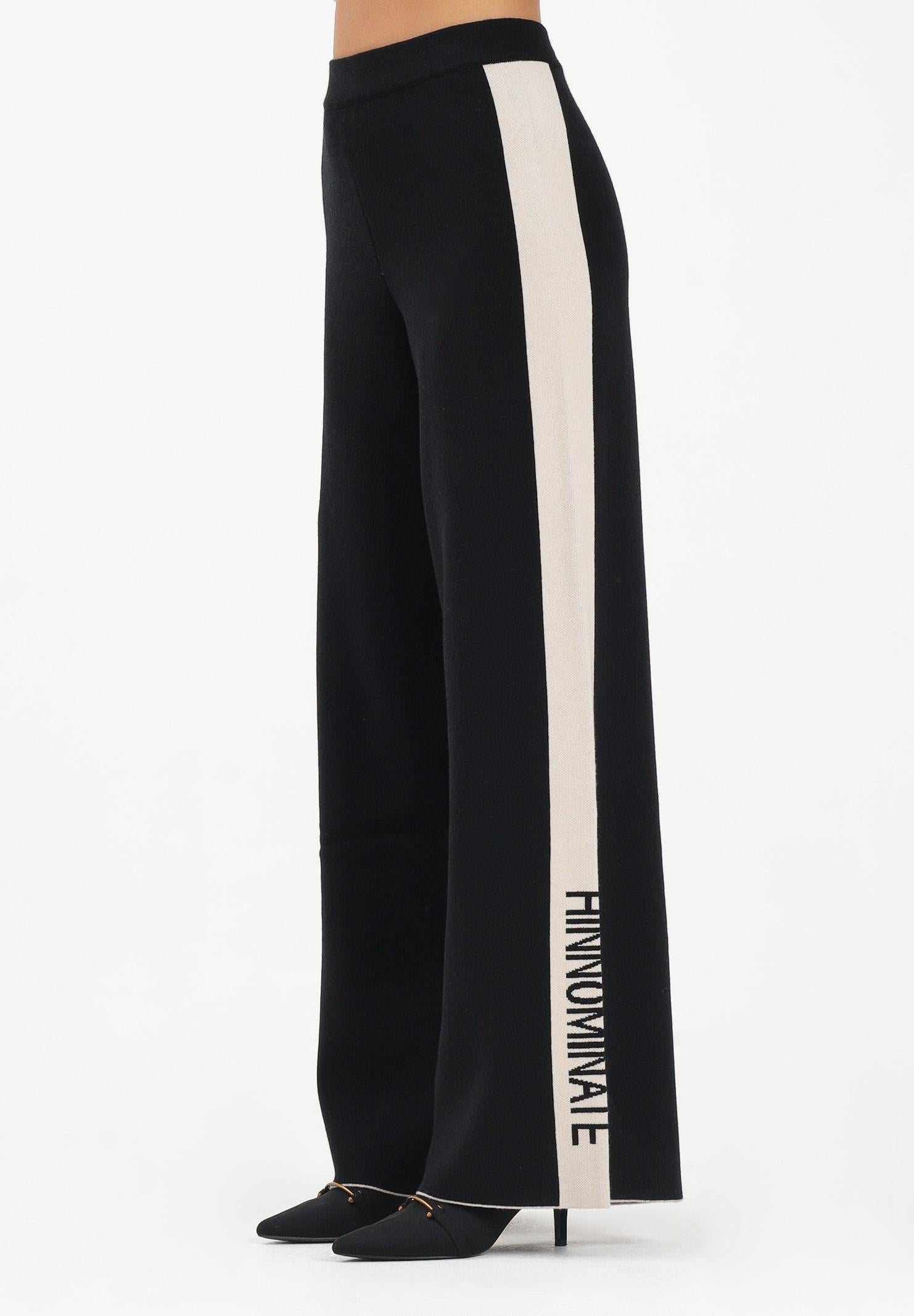 HINNOMINATE Pantalone in maglia nero da donna con banda laterale logata HMABW02131 NE01 HINNOMINATE