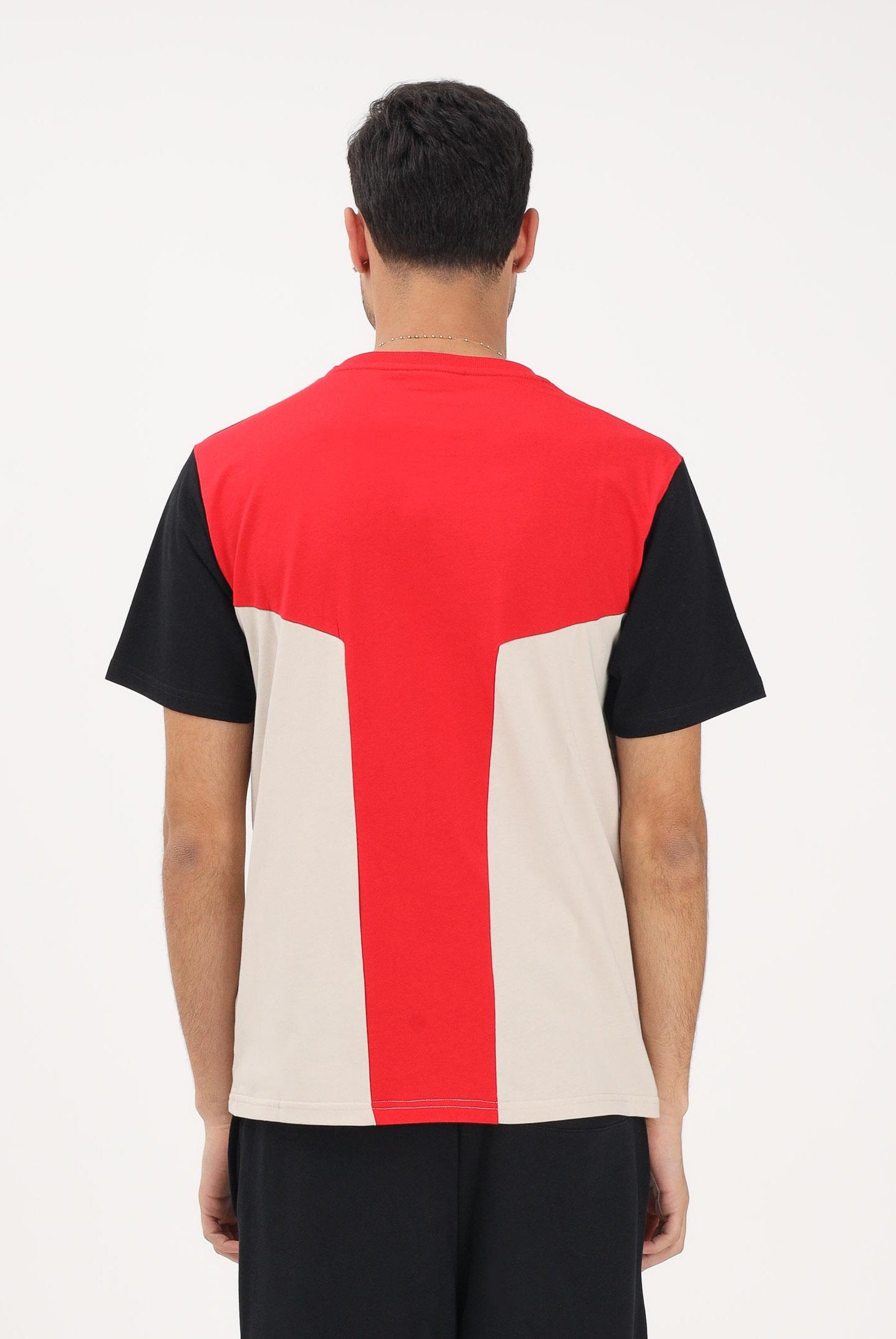 GCDS T-shirt a manica corta multicolore per uomo e donna con motivo color block C1MEQC038J101 436U GCDS