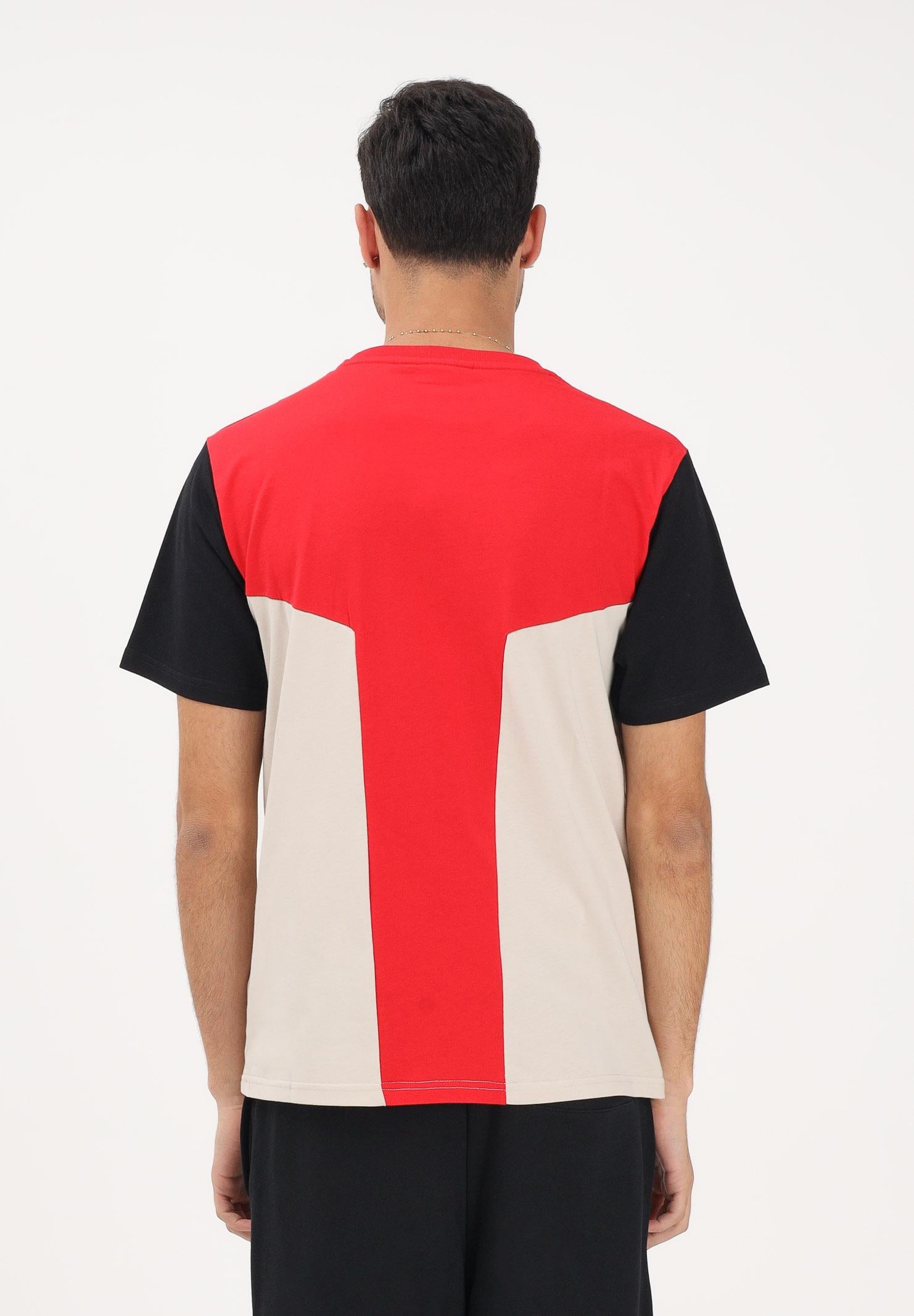 GCDS T-shirt a manica corta multicolore per uomo e donna con motivo color block C1MEQC038J101 436U GCDS