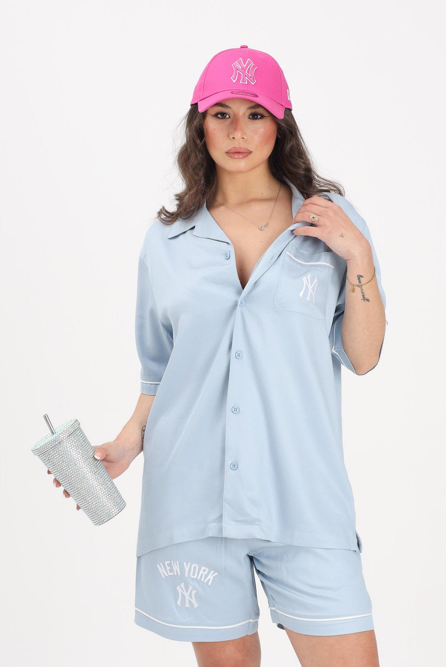 NEW ERA Camicia a manica corta MLB Graphic Revere New York Yankees celeste per uomo e donna 60856138 . NEW ERA