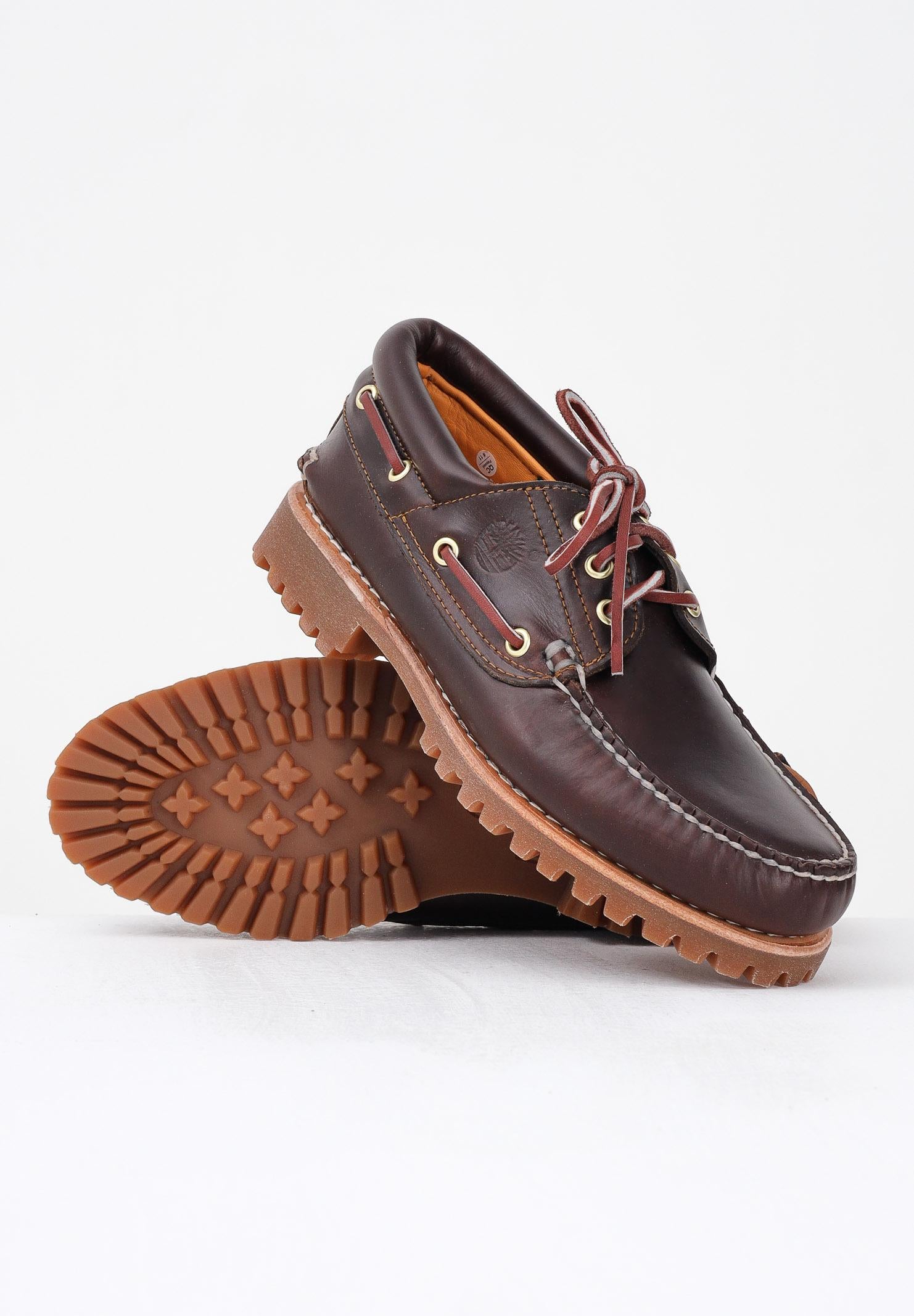 TIMBERLAND Mocassini Timberland® Authentic 3-Eye Lug Handsewn marroni da uomo TB0300032141 TIMBERLAND