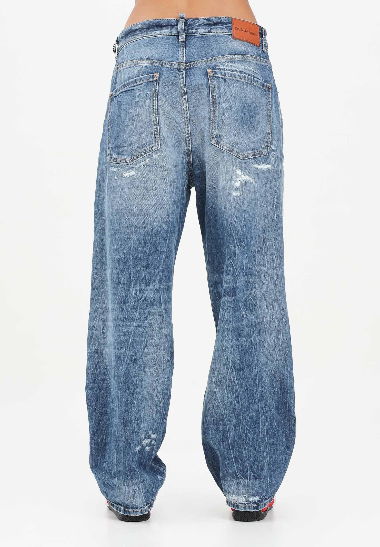 DSQUARED2 Jeans in denim chiaro per donna, ragazzi e bambini con dettagli destroyed DQ3082D0AEN DQ01 DSQUARED2