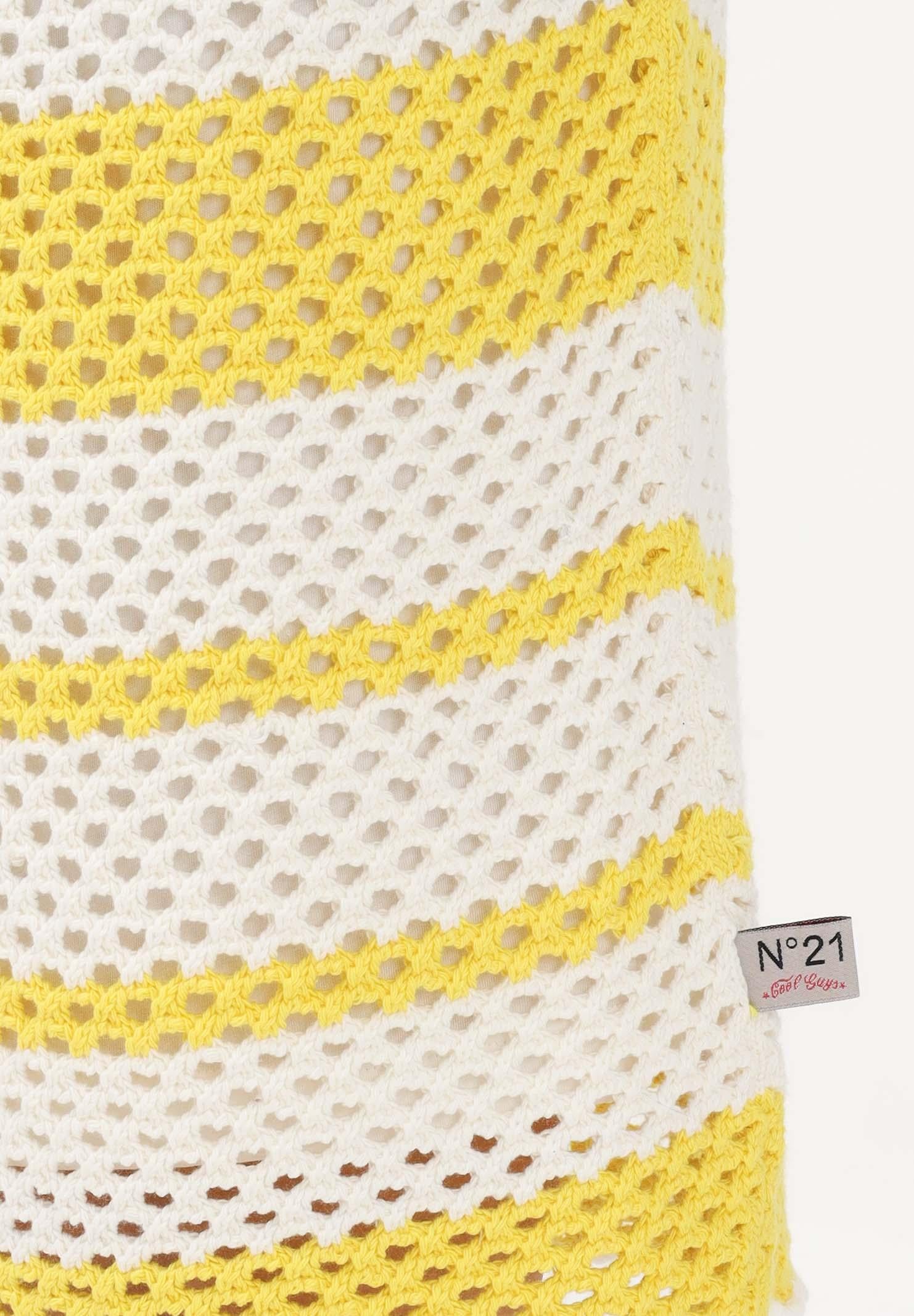 N21 Gonna midi bianca e gialla per donna, ragazze e bambine con motivo a righe N2109XN0488 0N215 N21