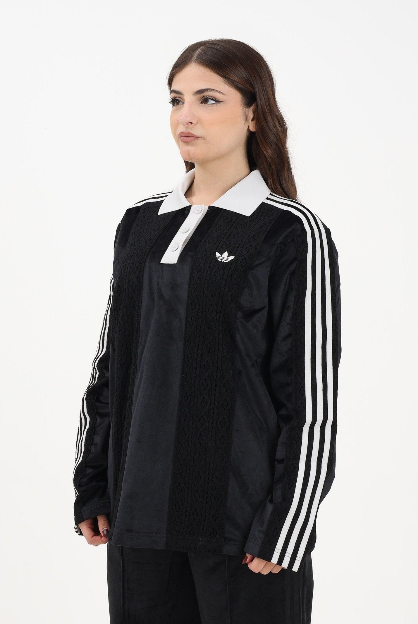ADIDAS ORIGINALS Polo a manica lunga WINTERISED LONGSLEEVE SOCCER JERSEY nera da donna KR7652 . ADIDAS ORIGINALS