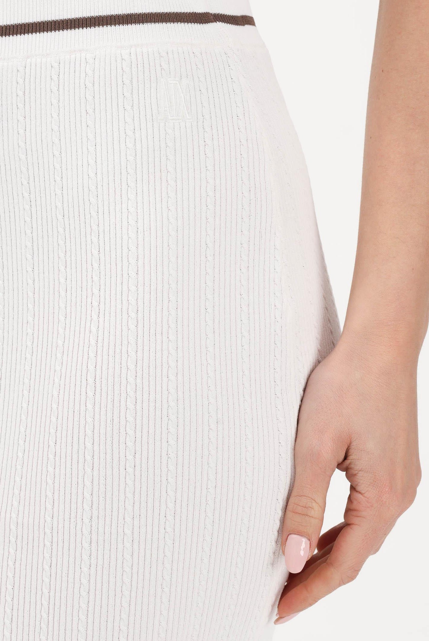 ARMANI EXCHANGE Gonna midi bianca da donna con finiture color-block<BR/> XW002245AF10352 U1003 ARMANI EXCHANGE