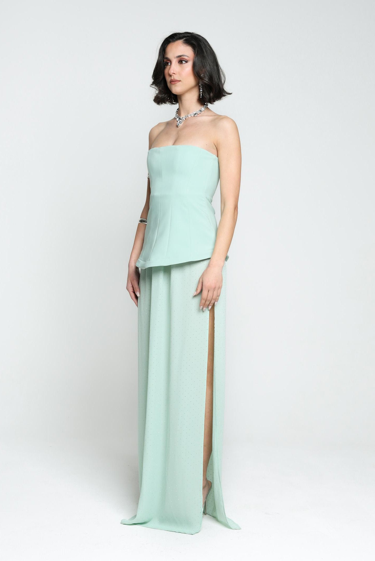 SANTAS Abito lungo CREAM verde menta da donna PV25020 VERDE SANTAS