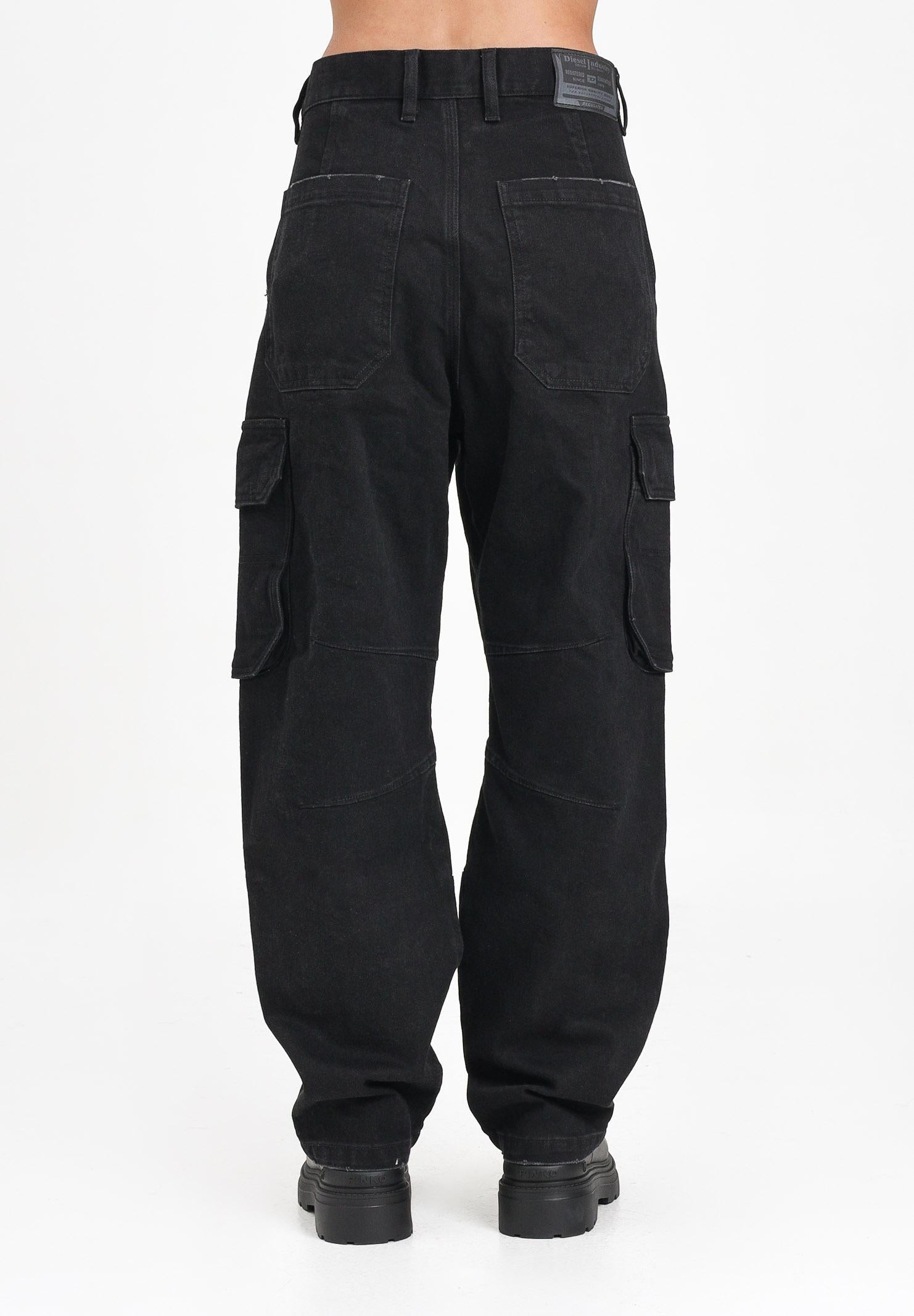 DIESEL Jeans D-Dave cargo in denim nero per donna, ragazzi e bambino J02329KXBQP K02 DIESEL