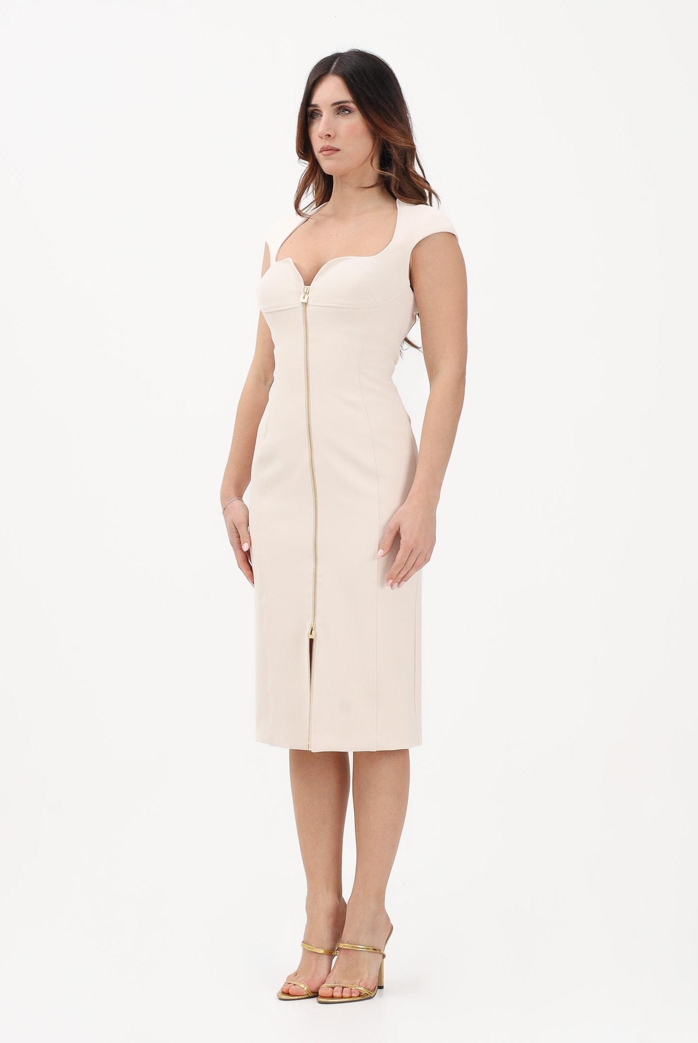 ELISABETTA FRANCHI Abito midi a tubino burro da donna AB90061E2 193 ELISABETTA FRANCHI