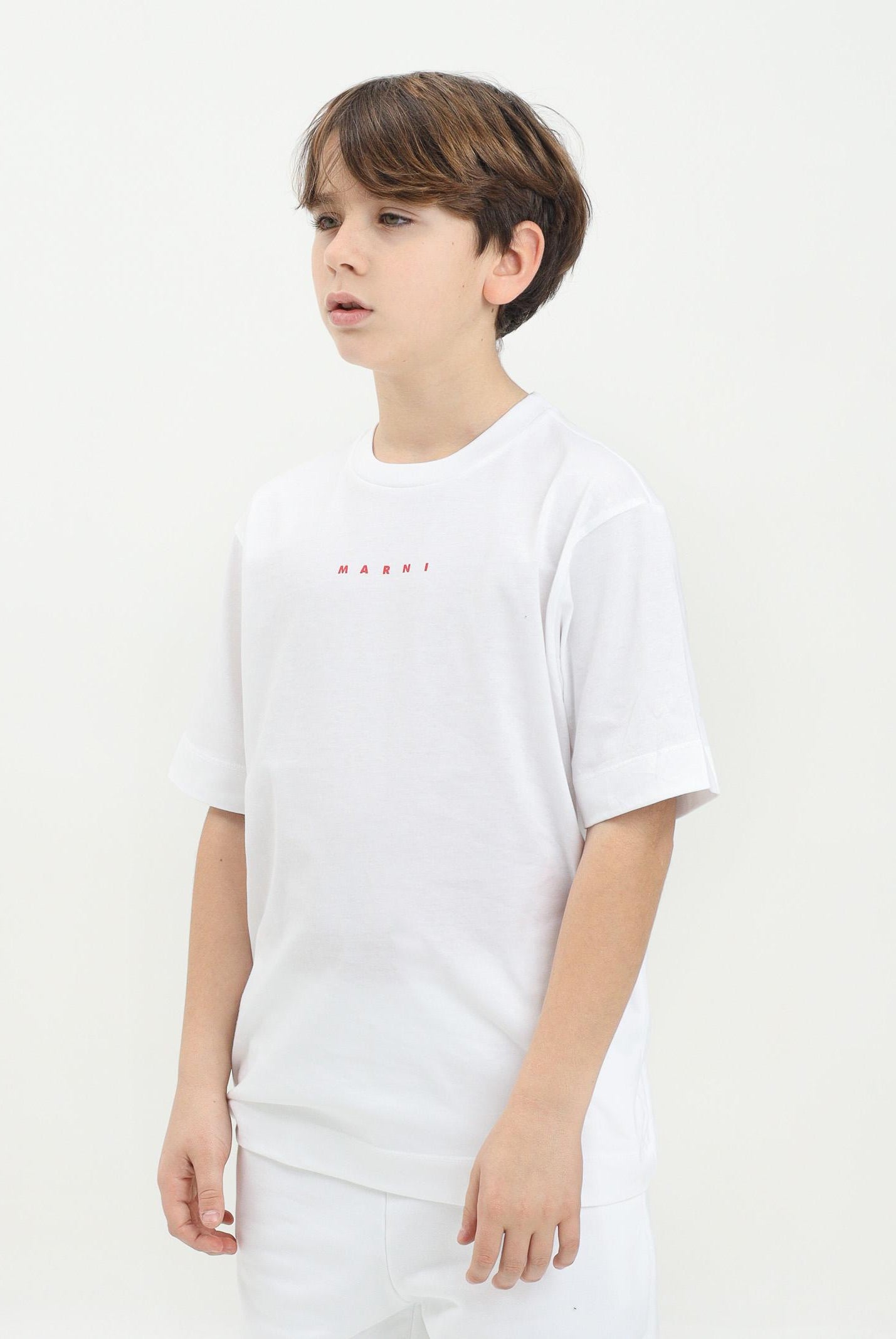 MARNI T-shirt a manica corta bianca per donna, ragazzi e bambini con stampa logo M01413M00RF 0M100 MARNI