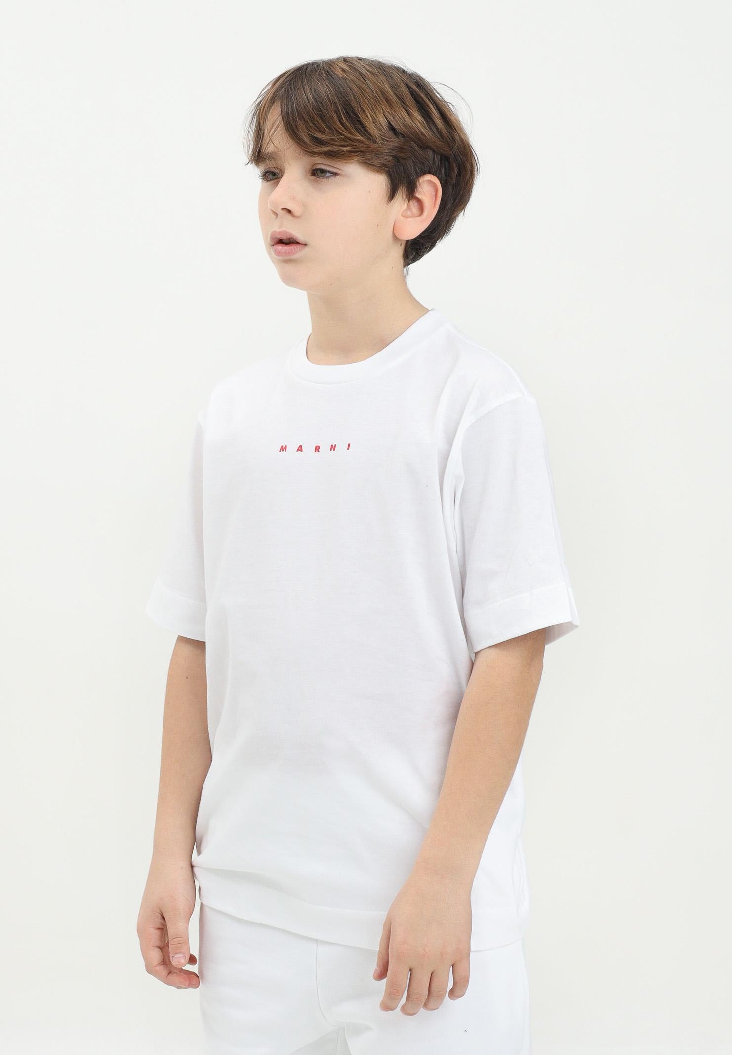 MARNI T-shirt a manica corta bianca per donna, ragazzi e bambini con stampa logo M01413M00RF 0M100 MARNI