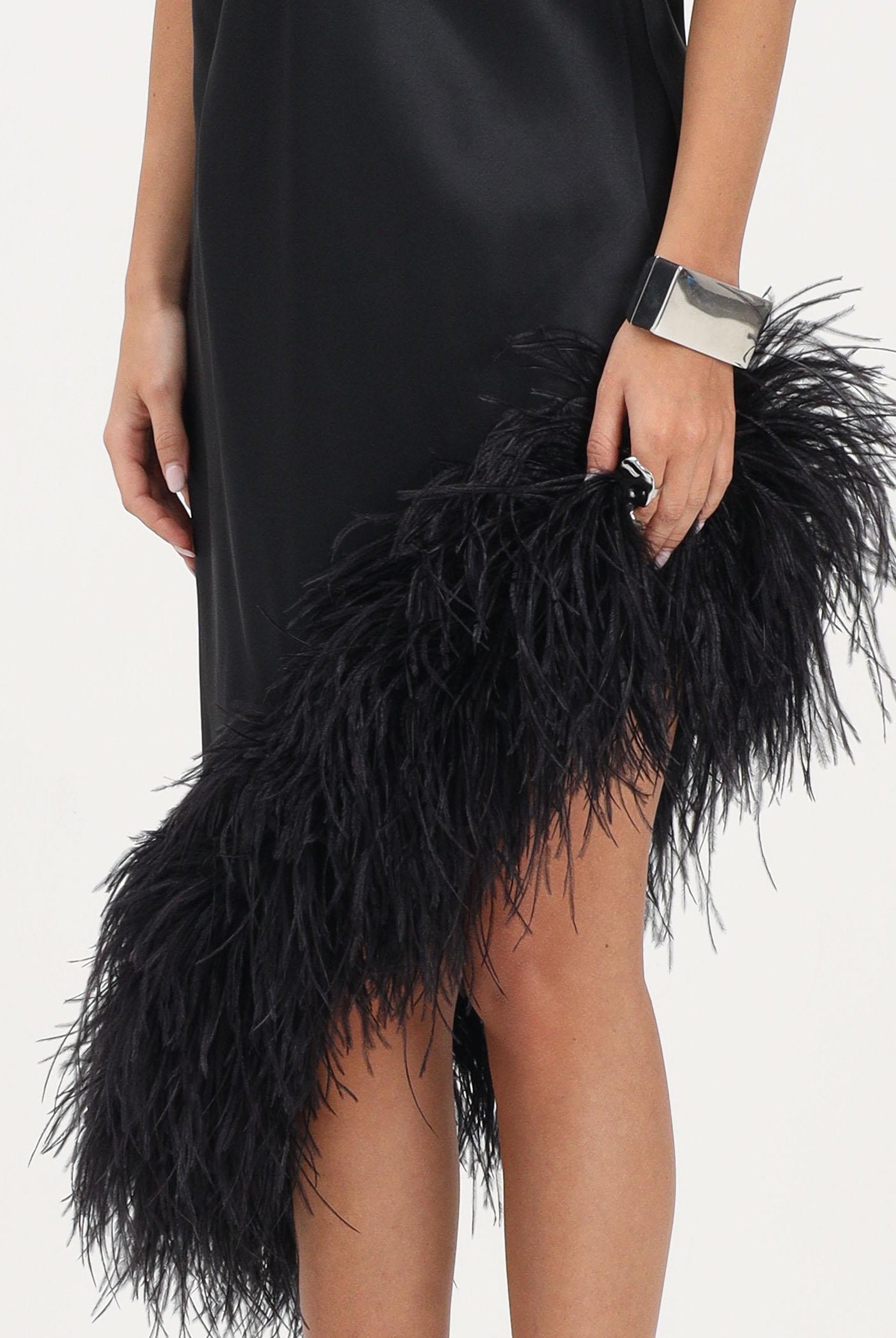 NOELL MAGGINI Abito corto nero da donna con piume 0126147 NE NOELL MAGGINI