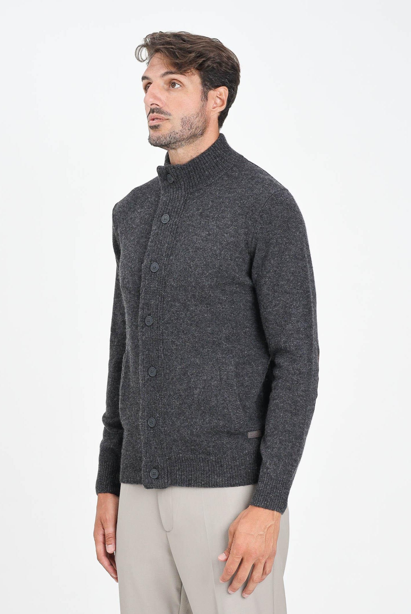 BARBOUR Cardigan Patch grigio da uomo 252MMKN0731 CH51 BARBOUR