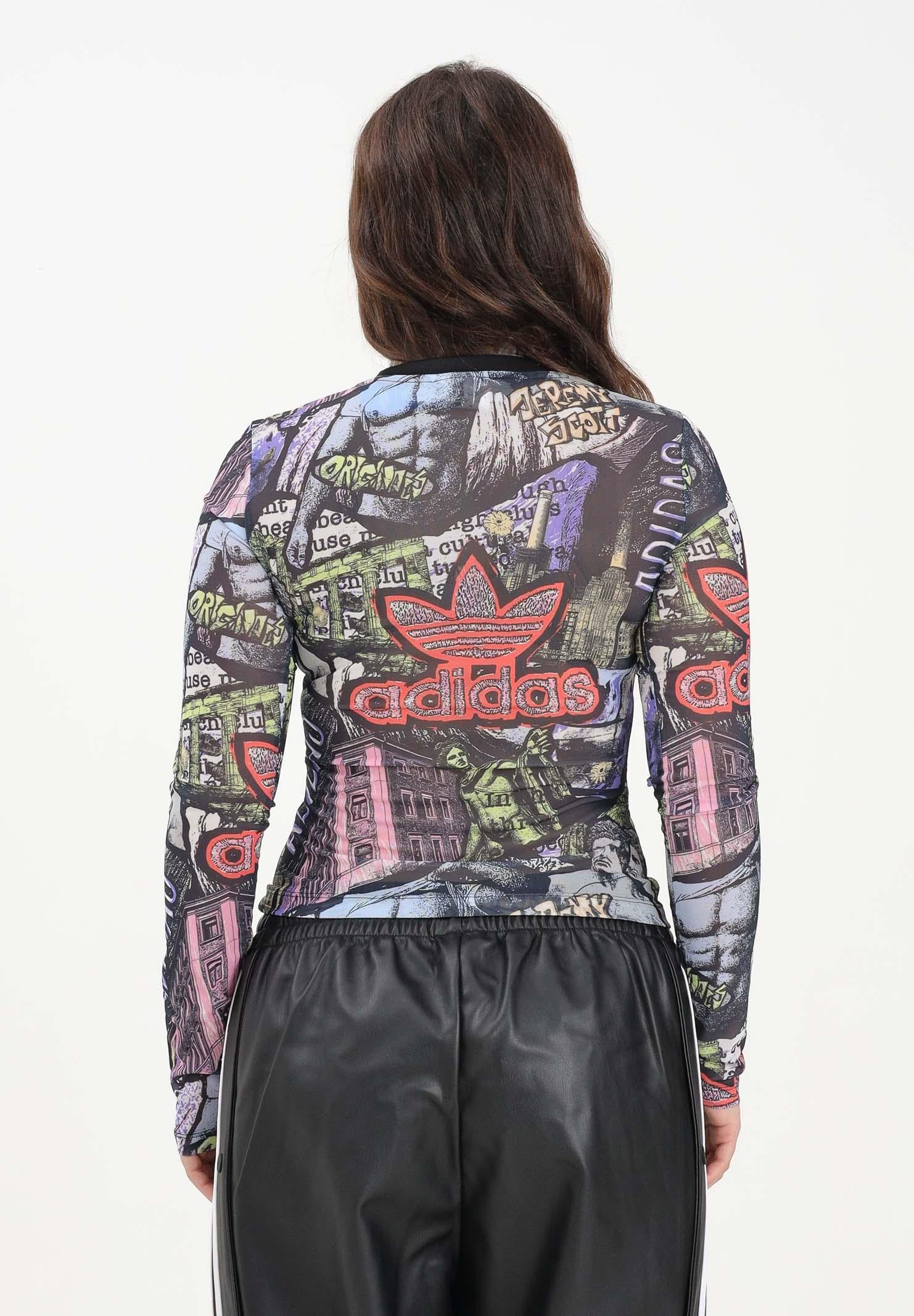 ADIDAS ORIGINALS T-shirt a manica lunga adidas X Jeremy Scott Pride AOP Power Mesh multicolore da donna JW0826 . ADIDAS ORIGINALS