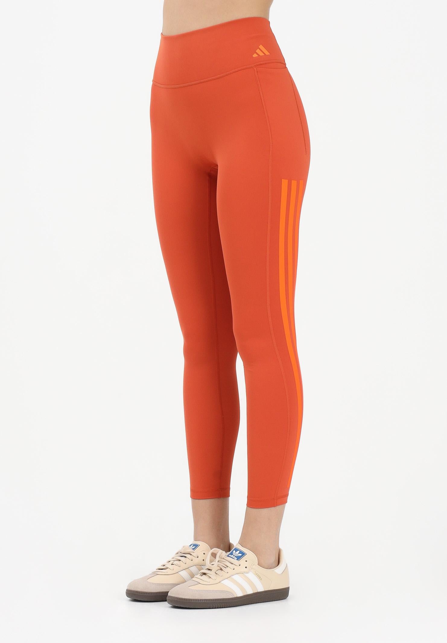 ADIDAS PERFORMANCE Leggings Optime 3-Stripes arancione da donna JZ1058 . ADIDAS PERFORMANCE