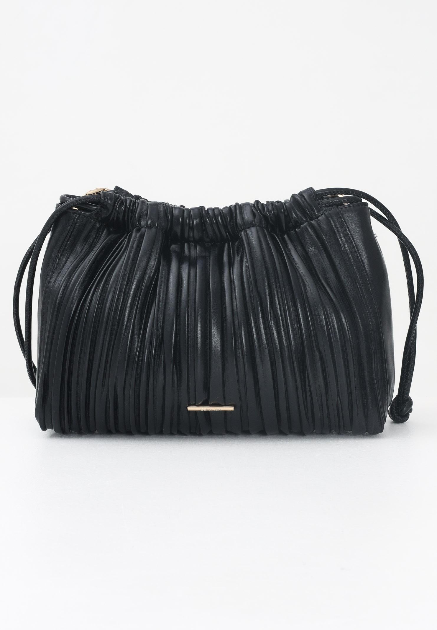 CALVIN KLEIN Borsa a spalla nera da donna in ecopelle plissettata LV04F3076G UB1 CALVIN KLEIN