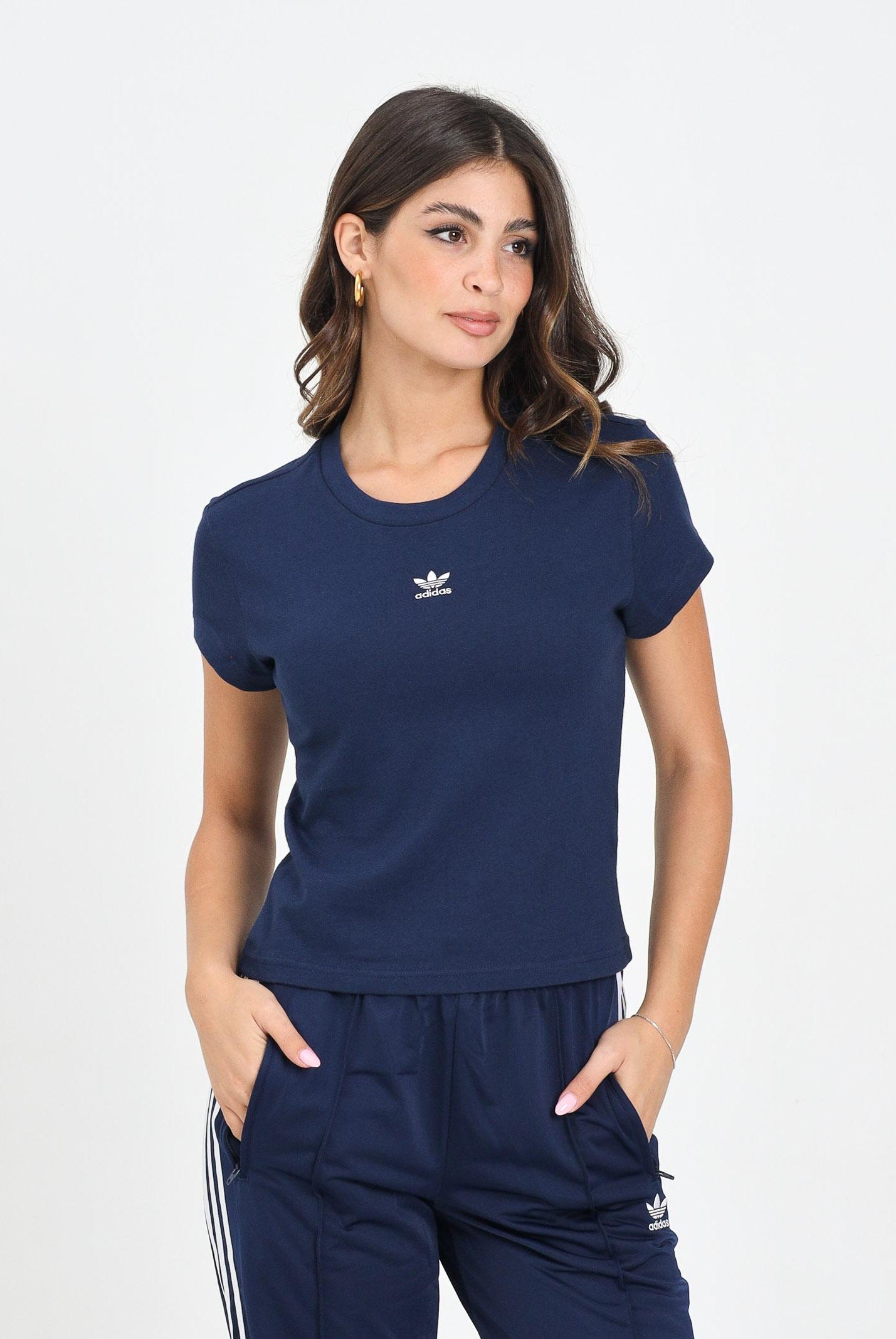 ADIDAS ORIGINALS T-shirt a manica corta Essentials Slim blu da donna JC8969 ADIDAS ORIGINALS