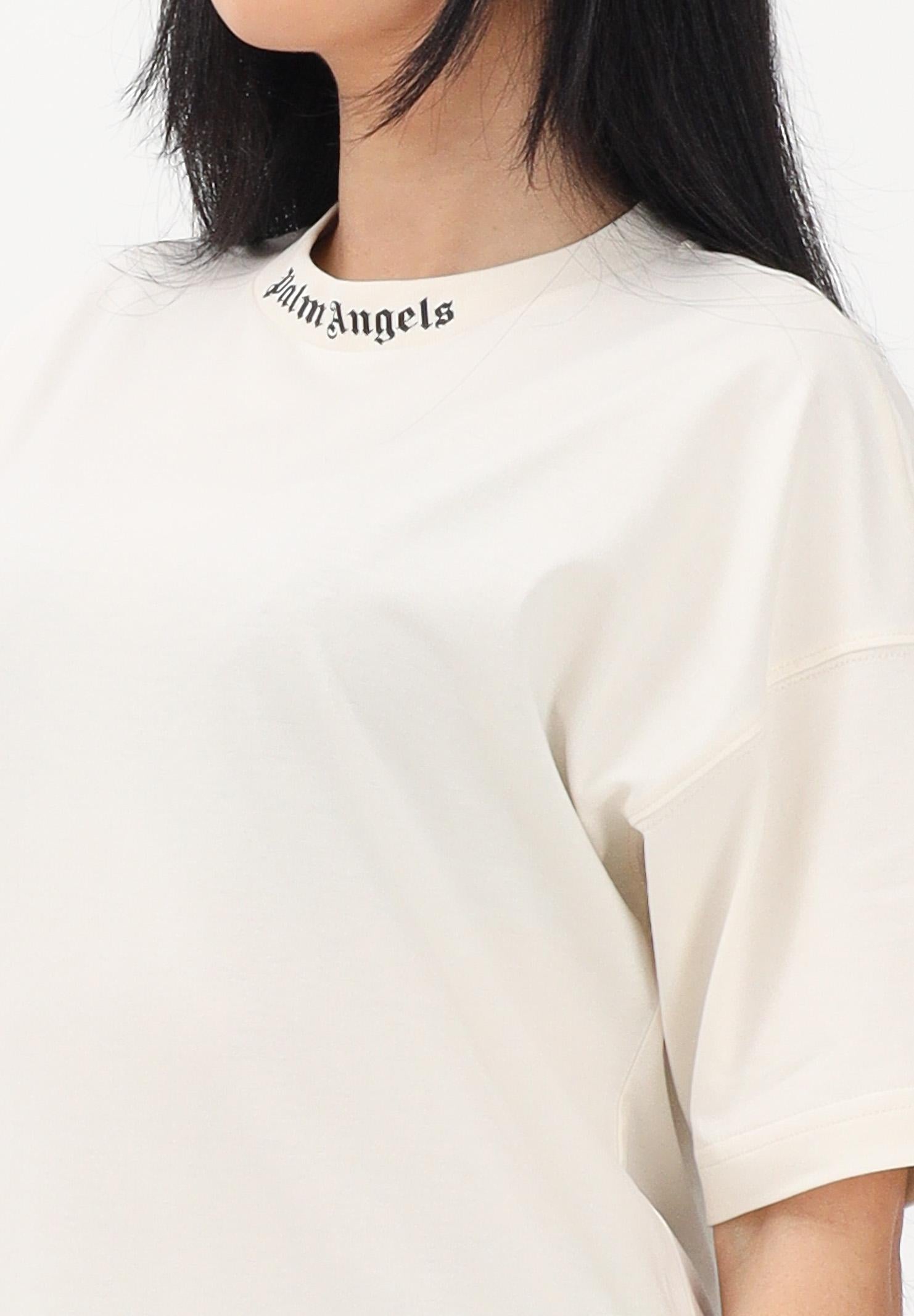 PALM ANGELS T-shirt a manica corta panna per donna, ragazzi e bambini con stampa logo PBAA002S26JER001 002 PALM ANGELS