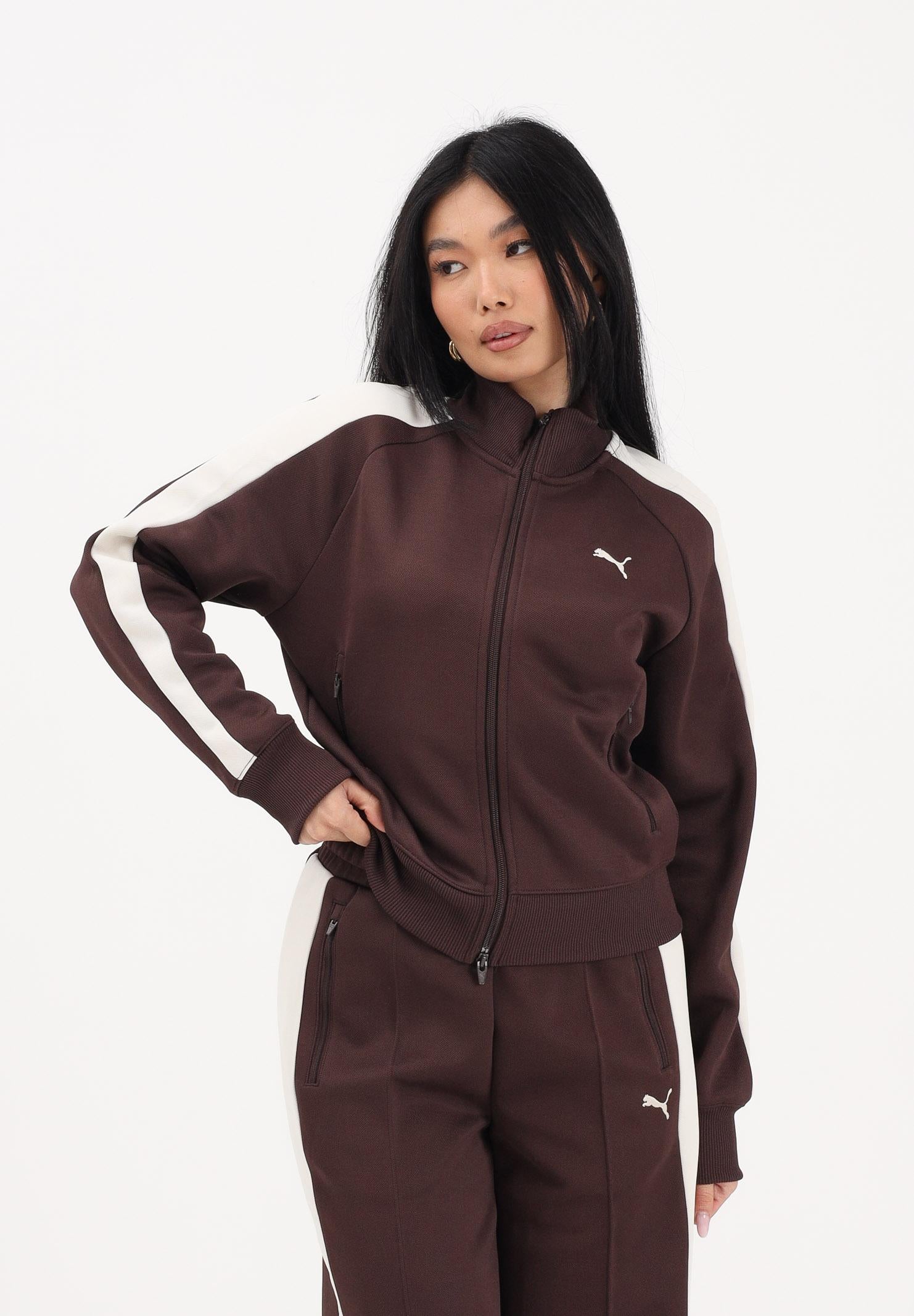 PUMA Felpa con zip T7 ALWAYS ON marrone da donna 629796 31 PUMA