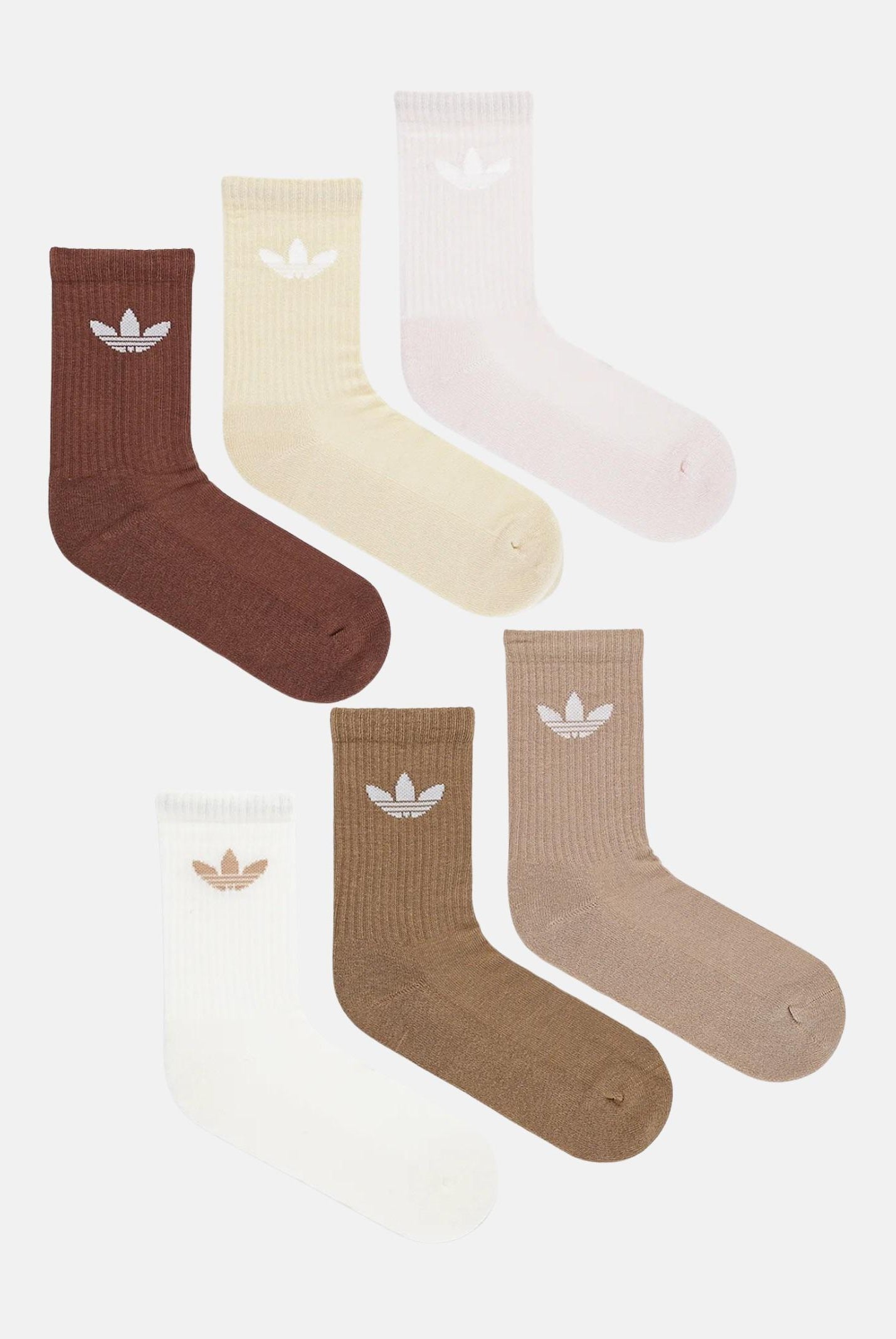 ADIDAS ORIGINALS Calzini Trefoil Cushion Crew (6 paia) nei toni terra per uomo e donna JY2678 ADIDAS ORIGINALS