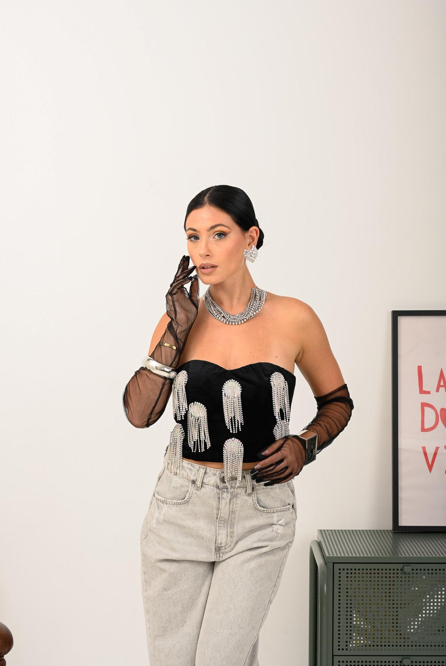 ODI ODI Corpetto Asciano nero da donna con applicazioni ASCIANO120W5 D6 ODI ODI