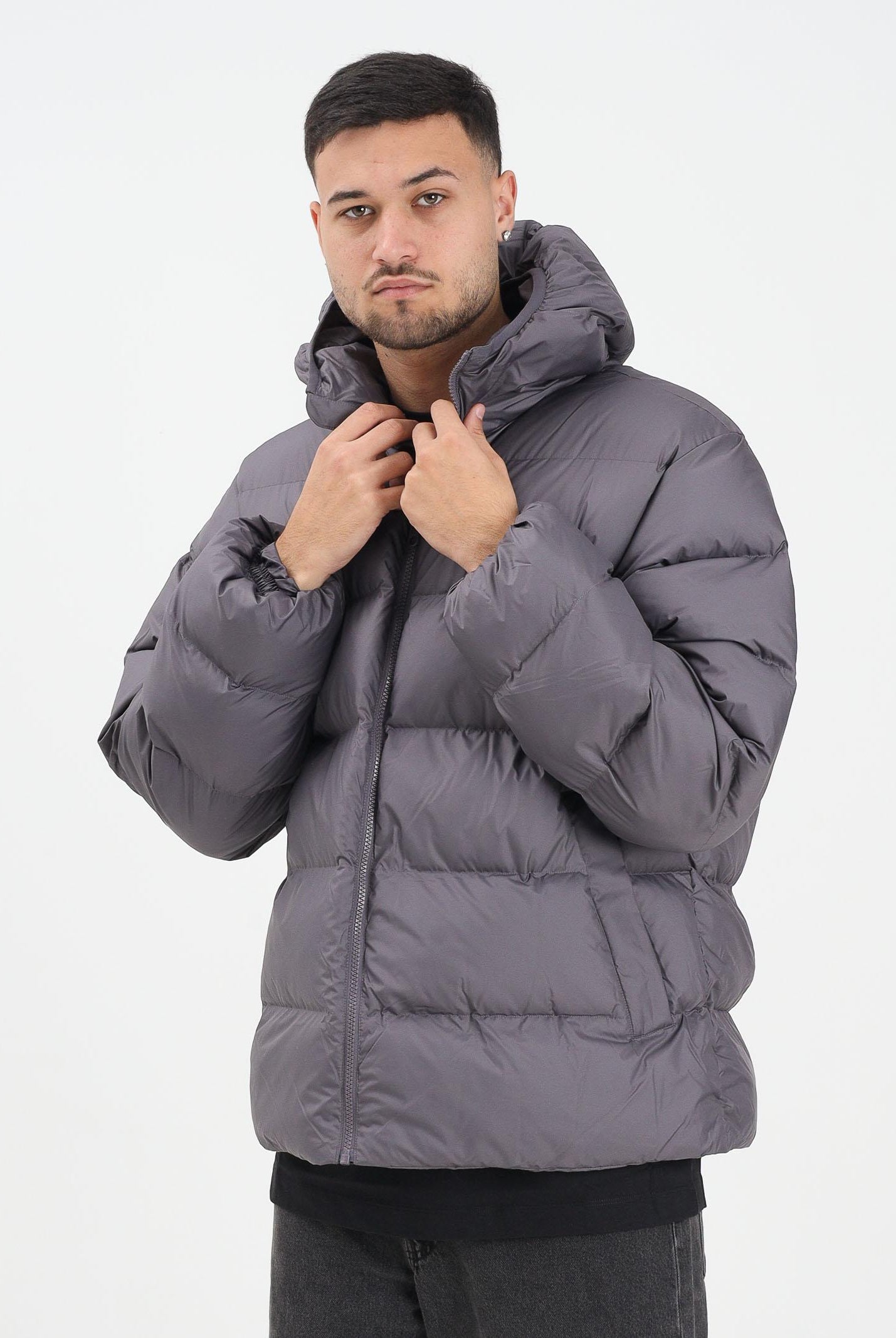 ADIDAS ORIGINALS Piumino Tonal Hooded Puffer grigio da uomo JX4122 ADIDAS ORIGINALS