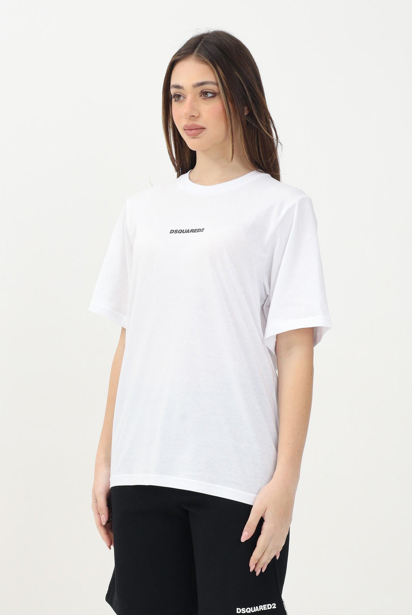 DSQUARED2 T-shirt a manica corta bianca per donna, ragazzi e bambini con logo DSQUARED2 DQ2823D004G DQ100 DSQUARED2