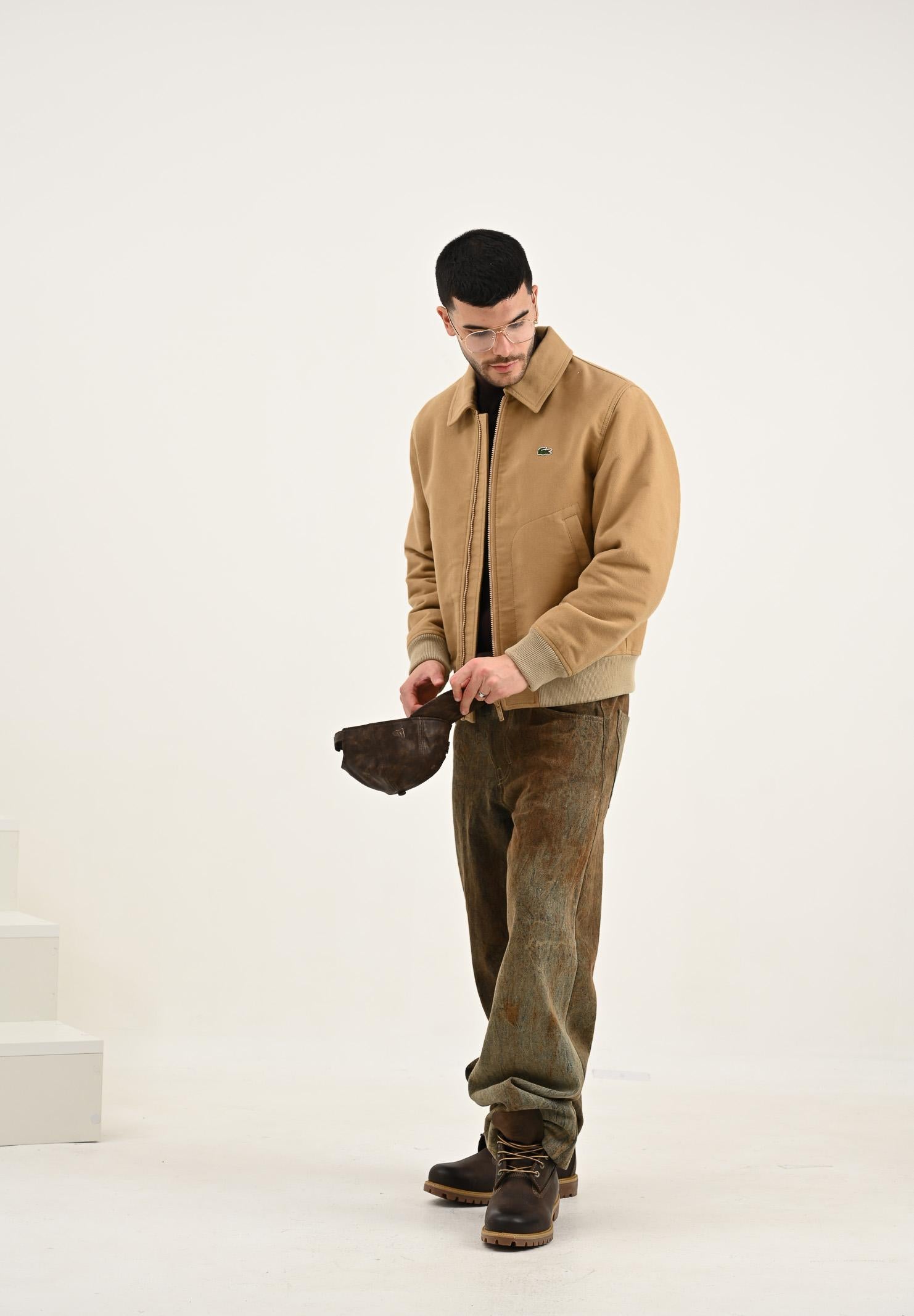 LACOSTE Giubbotto scamosciato beige da uomo BH5147 02S LACOSTE