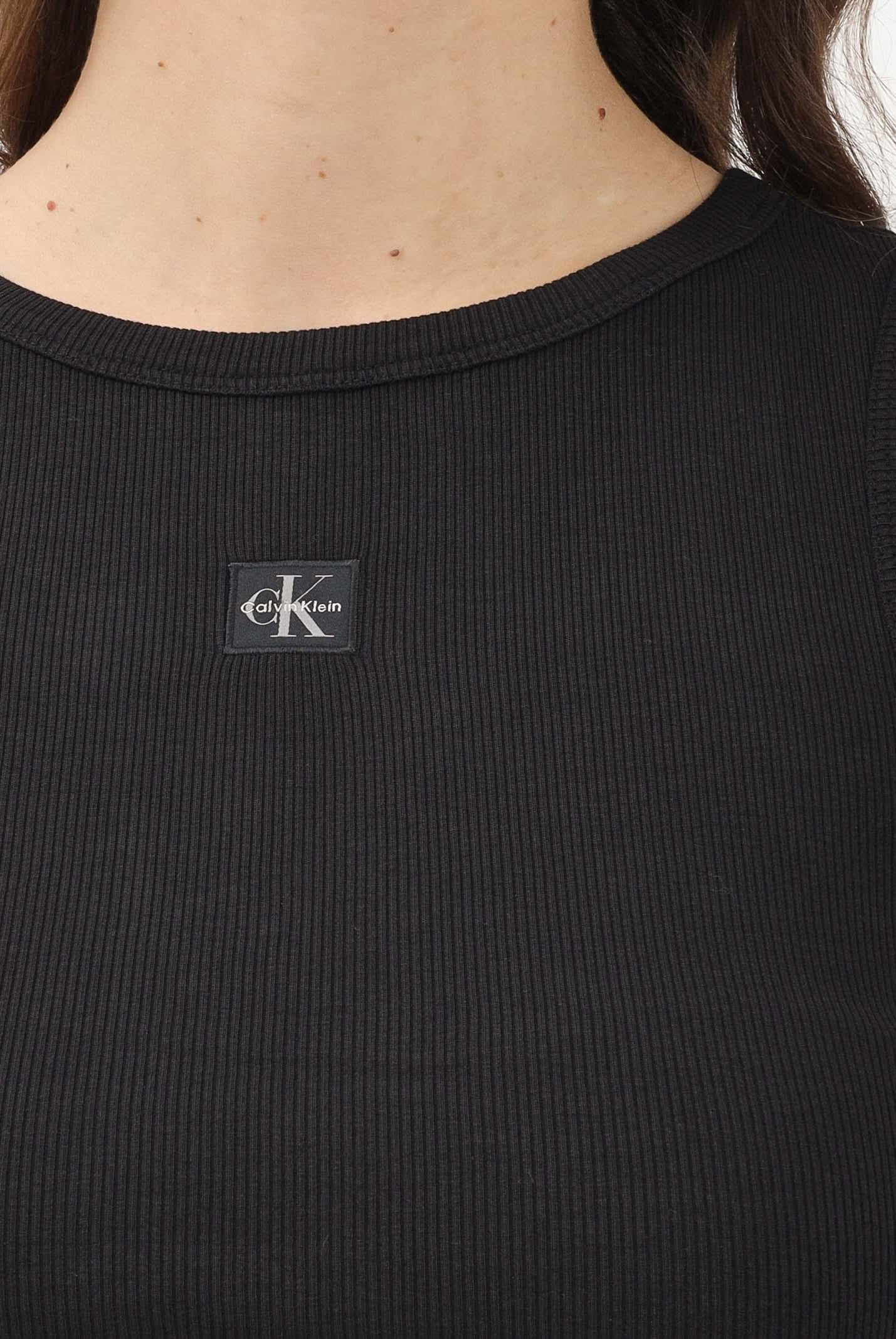 CALVIN KLEIN JEANS Canotta nera da donna con logo LV047C201GUB1 . CALVIN KLEIN JEANS