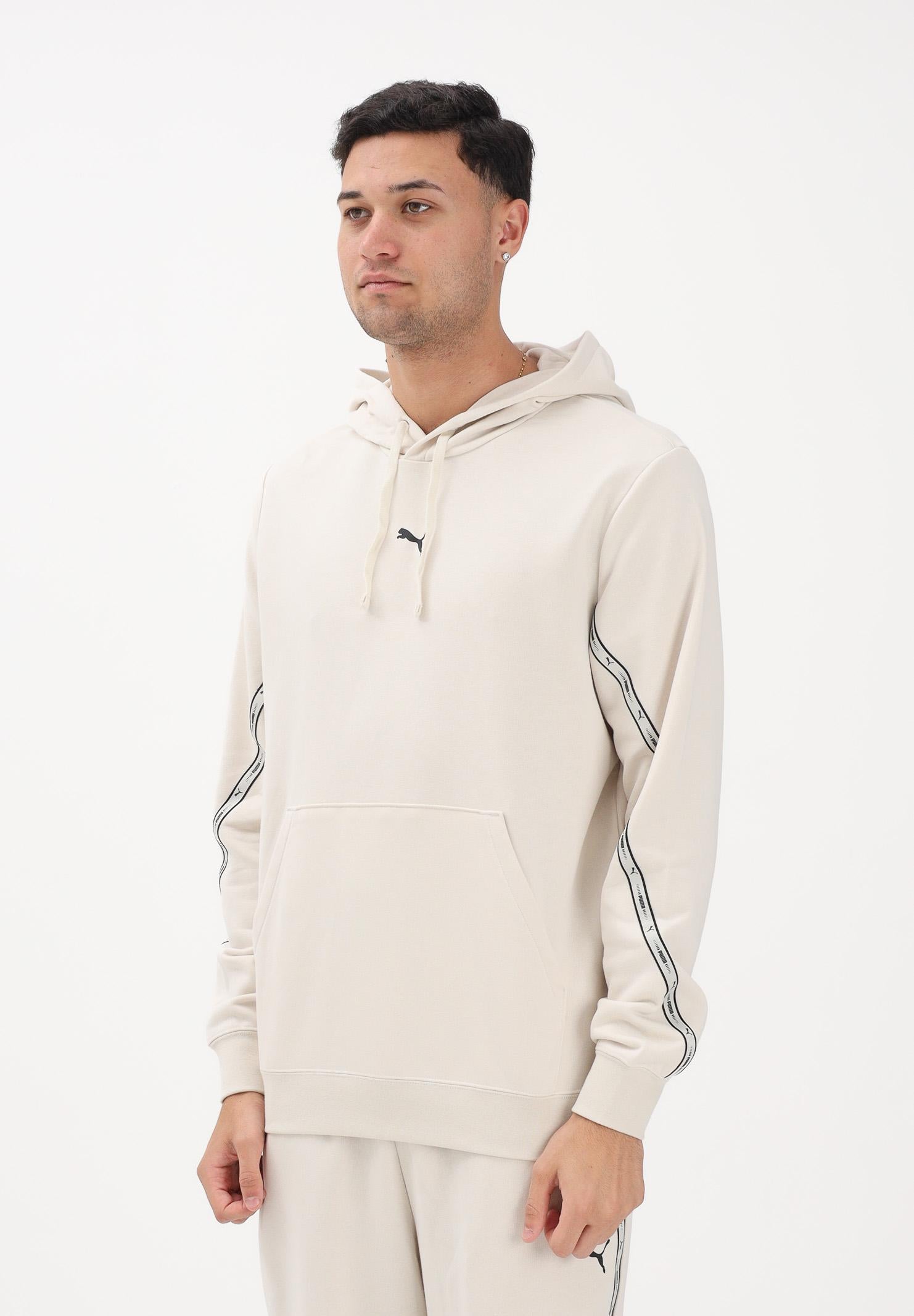 PUMA Felpa con cappuccio Essentials Tape panna da uomo 691694 87 PUMA